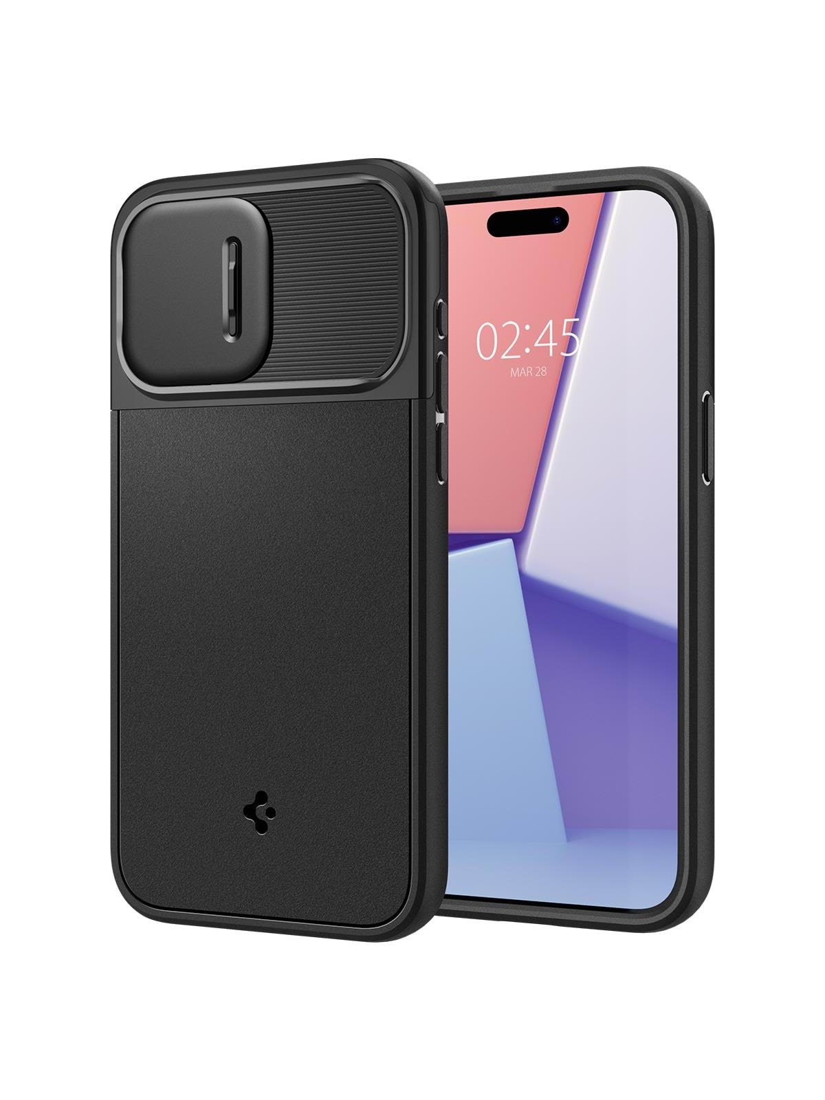Spigen Optik Armor MagSafe - black - iPhone 15 Pro Max, Mobilcover