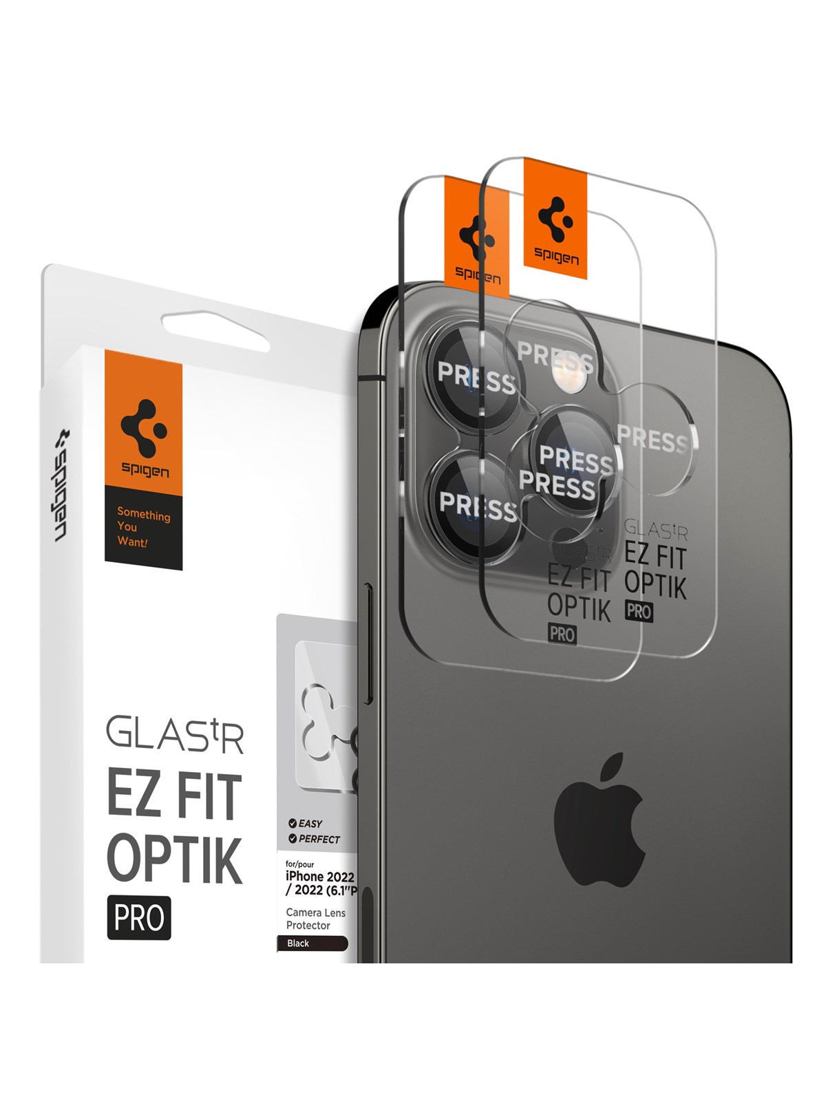 Spigen Glass tR EZ Fit Optik Pro 2 Pack - black -iPhone17/16/15/14 Pro / 17/16/15/14 Pro Max
