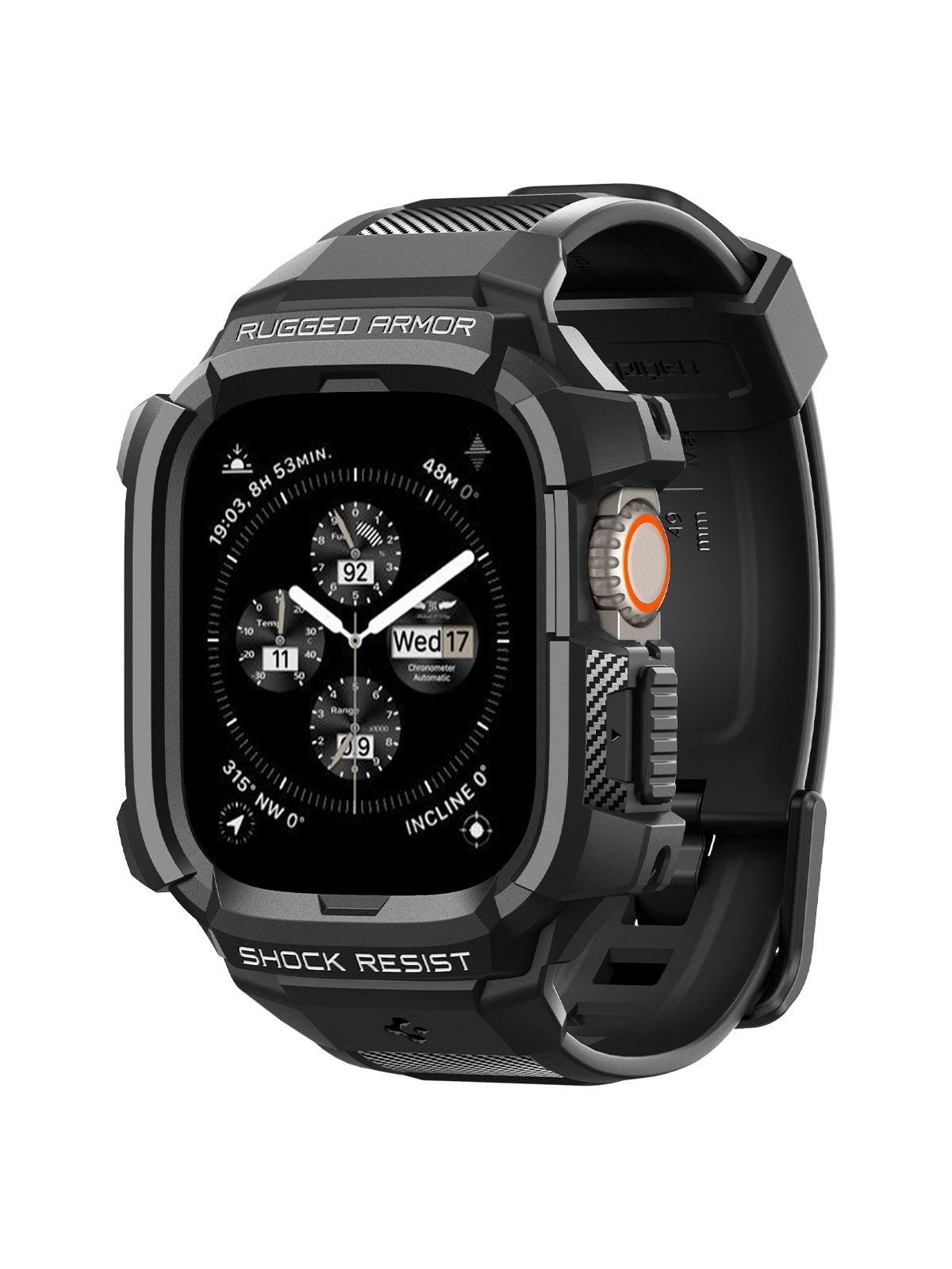 Spigen Rugged Armor Pro - black - Apple Watch Ultra 3/2/1, Smartwatch Tilbehør
