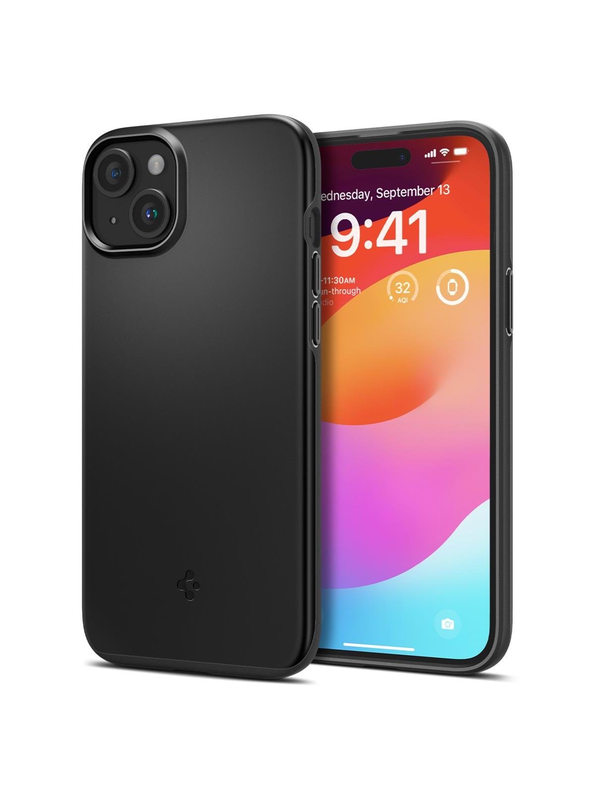 Spigen Thin Fit - black - iPhone 15, Mobilcover