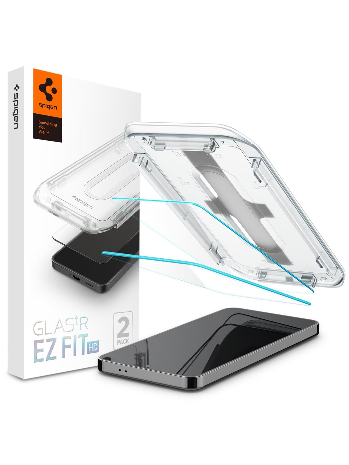 Spigen Glass tR EZ Fit HD Transparency 2 Pack - Samsung Galaxy S25/S24, Beskyttelsesglas