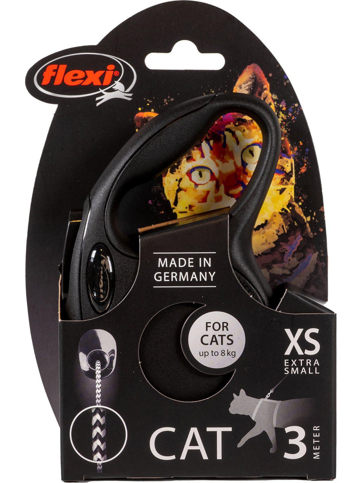 Flexi - Leash New Classic - Black (770.5004), Katteudstyr