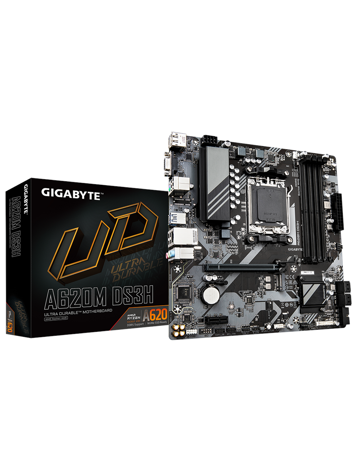 GIGABYTE A620M DS3H Bundkort - AMD A620 - AMD AM5 socket - DDR5 RAM - Micro-ATX