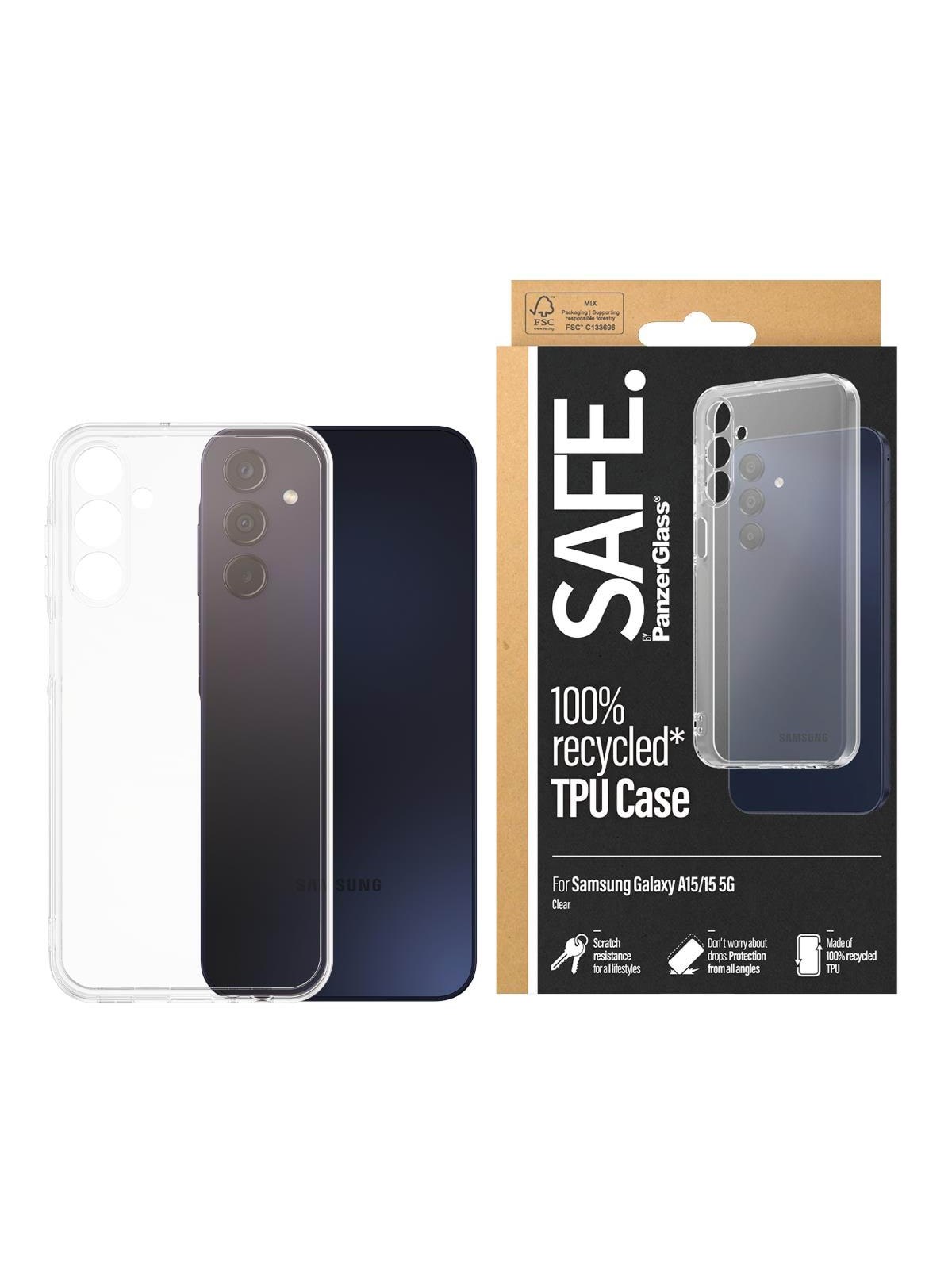 SAFE by PanzerGlass TPU Case Samsung Galaxy A15 | A15 5G | Transparent, Mobilcover