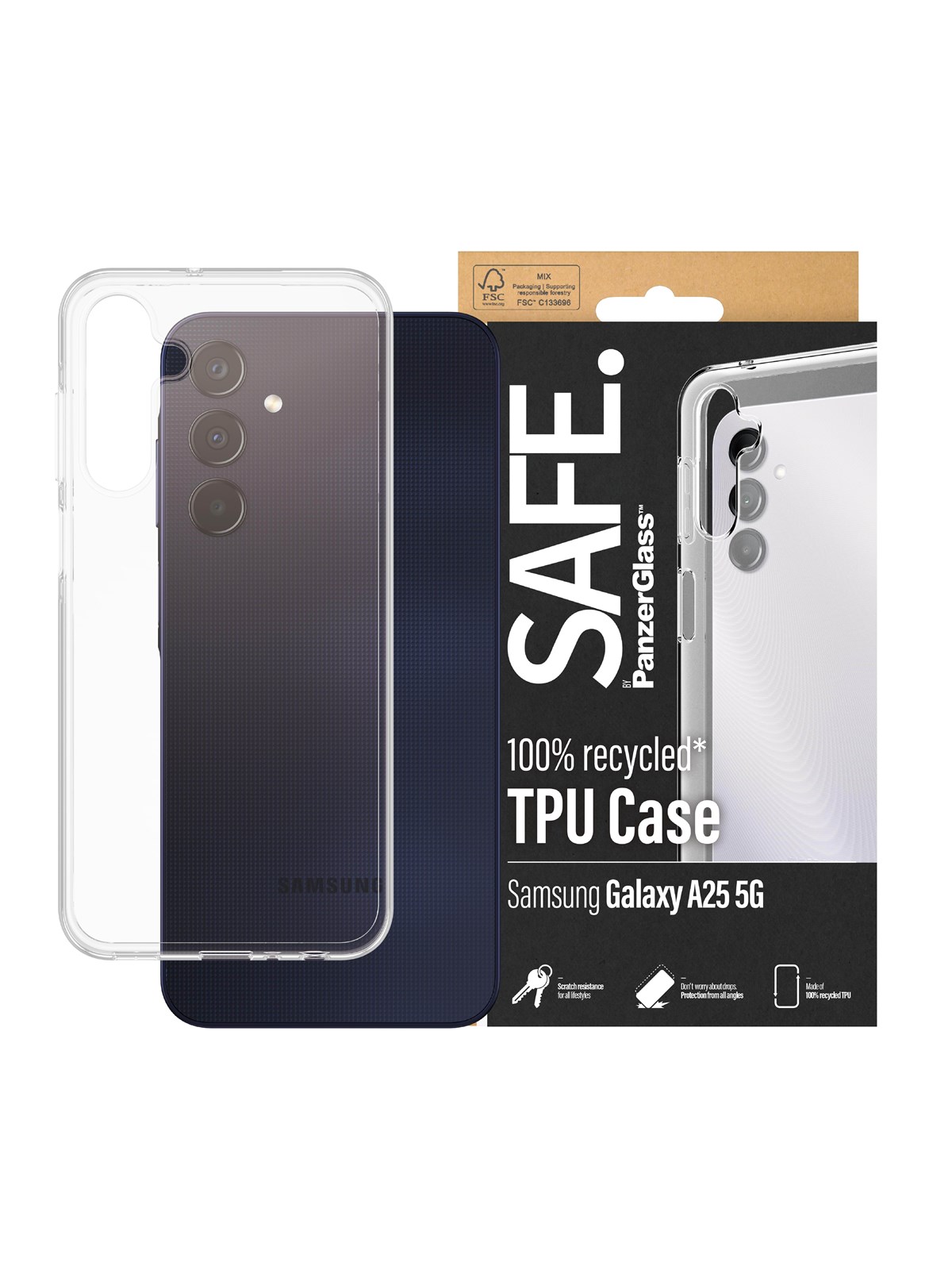 SAFE by PanzerGlass TPU Case Samsung Galaxy A25 5G | Transparent, Mobilcover
