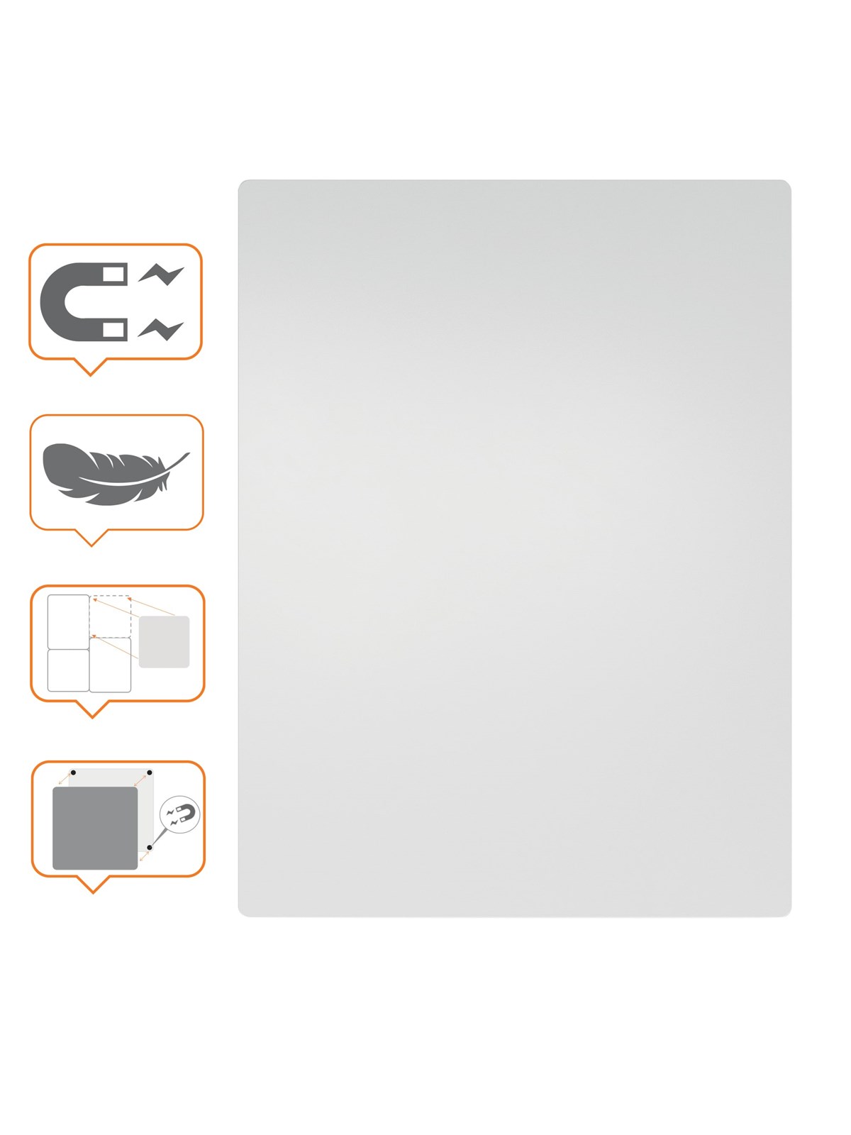 Nobo rammeløs magnetisk modulær whiteboard 60x45cm, Konference Præsentation