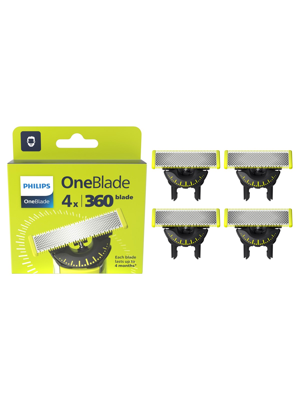 Philips Tilbehør OneBlade QP440 - replacement blade 4 pcs, Barbermaskine