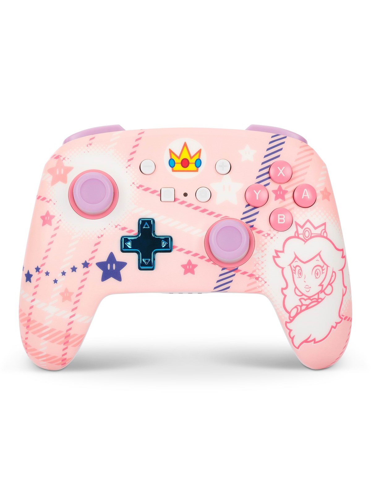 PowerA Enhanced Trådløs Controller til Nintendo Switch - Princess Peach Plaid - Wireless Controller - Nintendo Switch