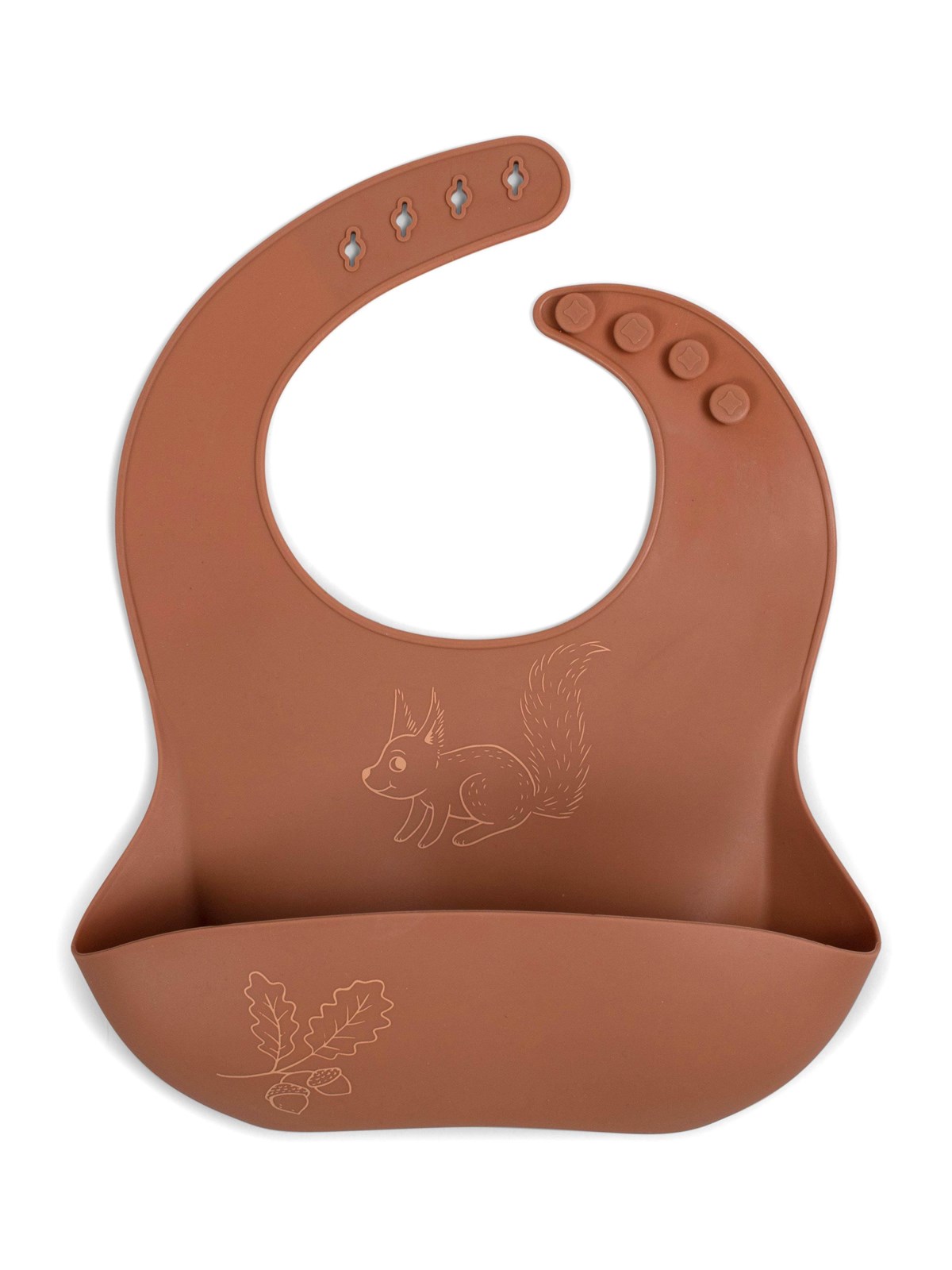 Filibabba Silicone bib with print - squirrel, Babyudstyr