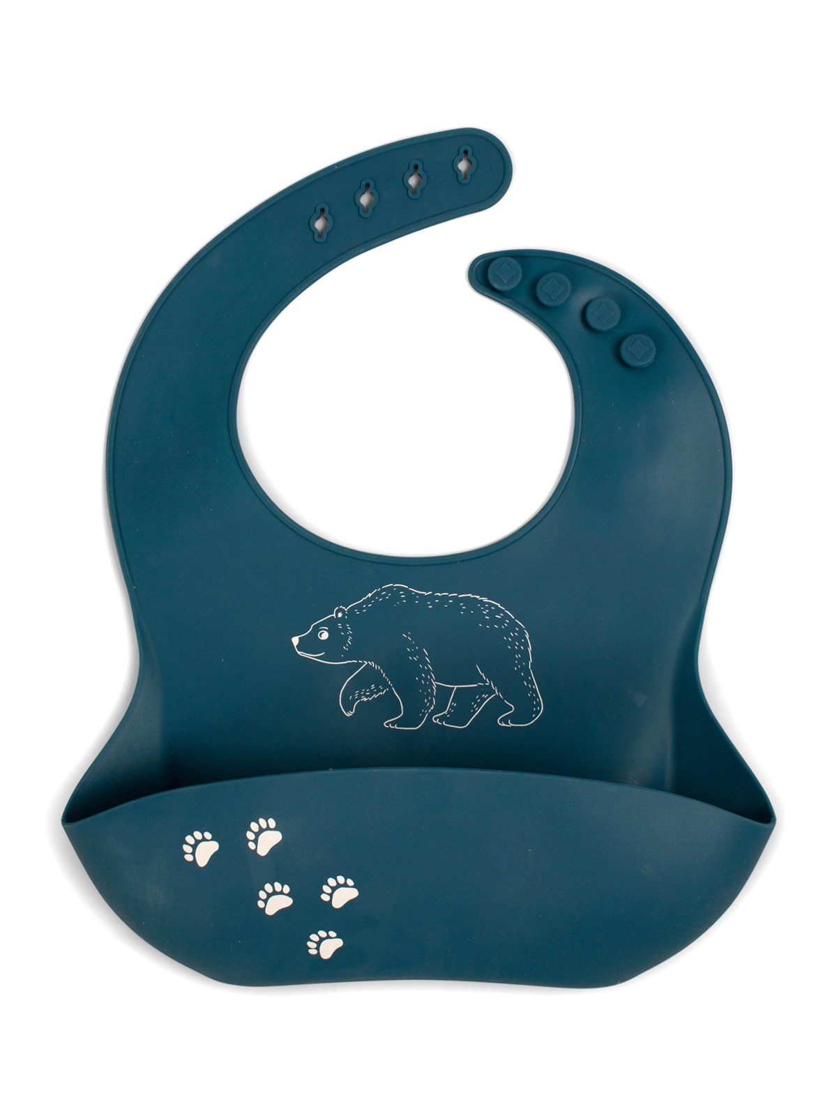 Filibabba Silicone bib with print - Bear, Babyudstyr