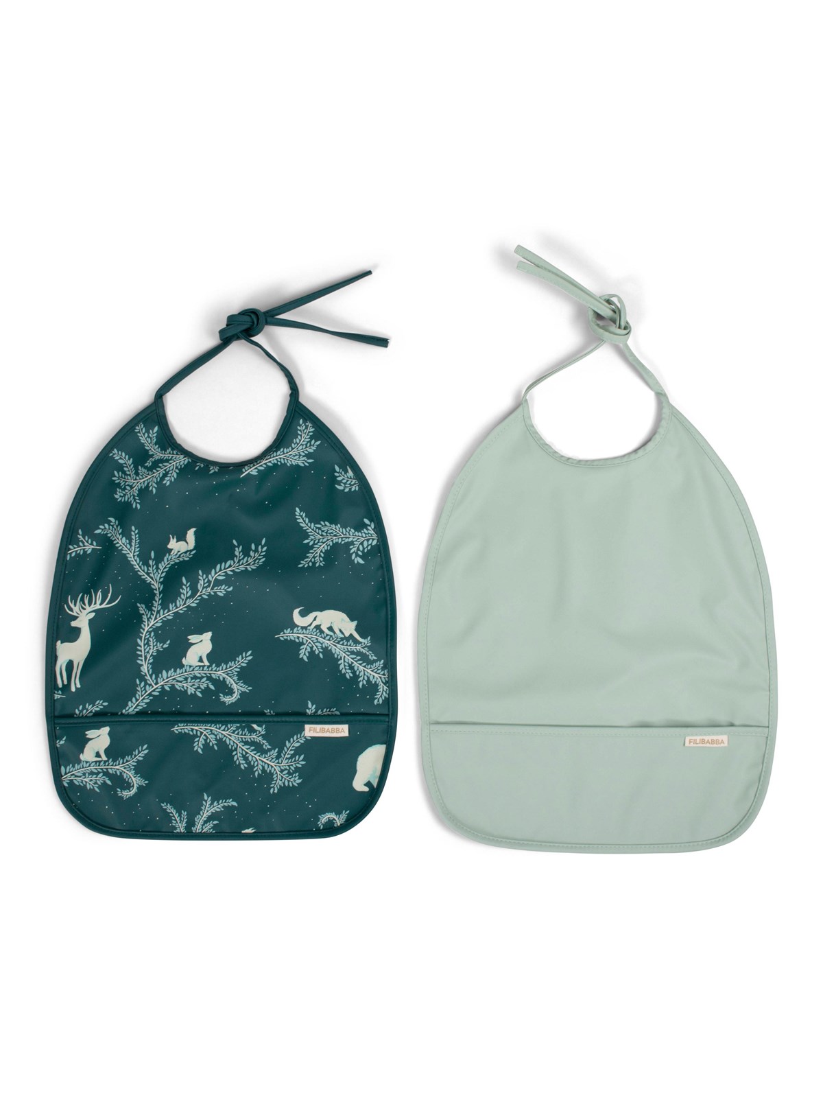 Filibabba Bib with ties 2-pack - Night, Babyudstyr
