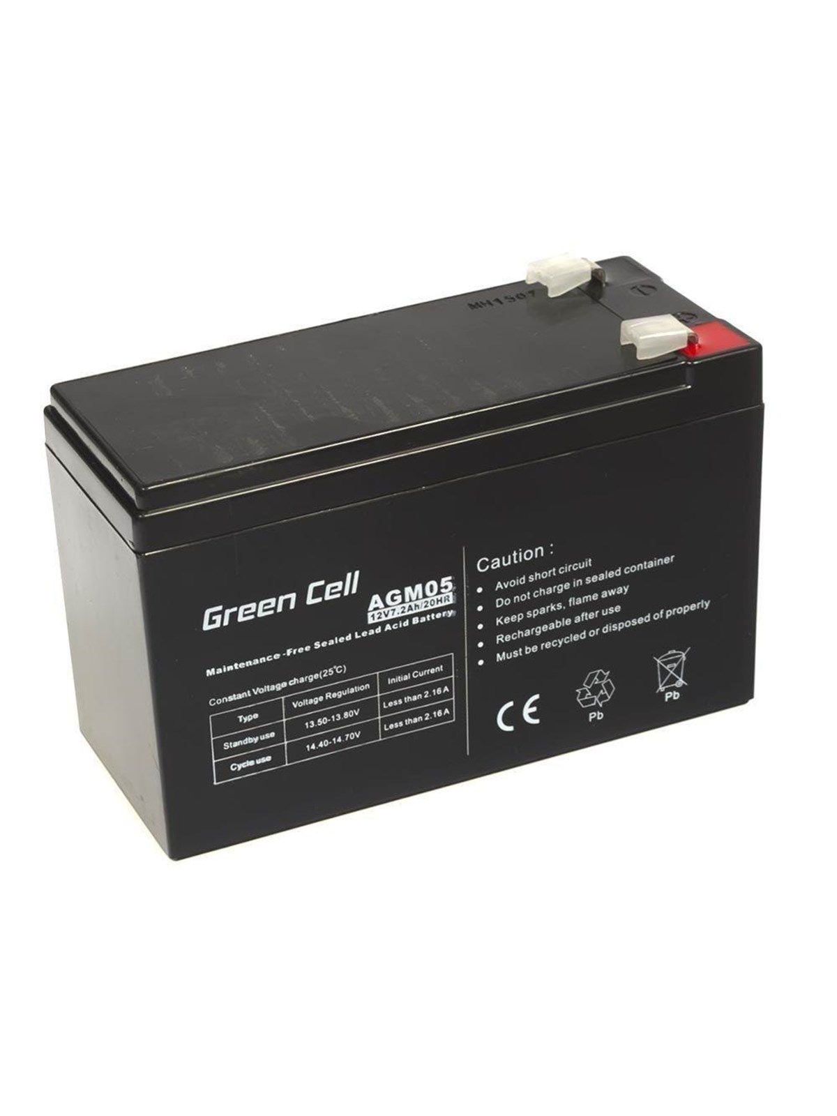 Green Cell AGM05 AGM 12V/7.2Ah Gel Deep Cycle, Ups