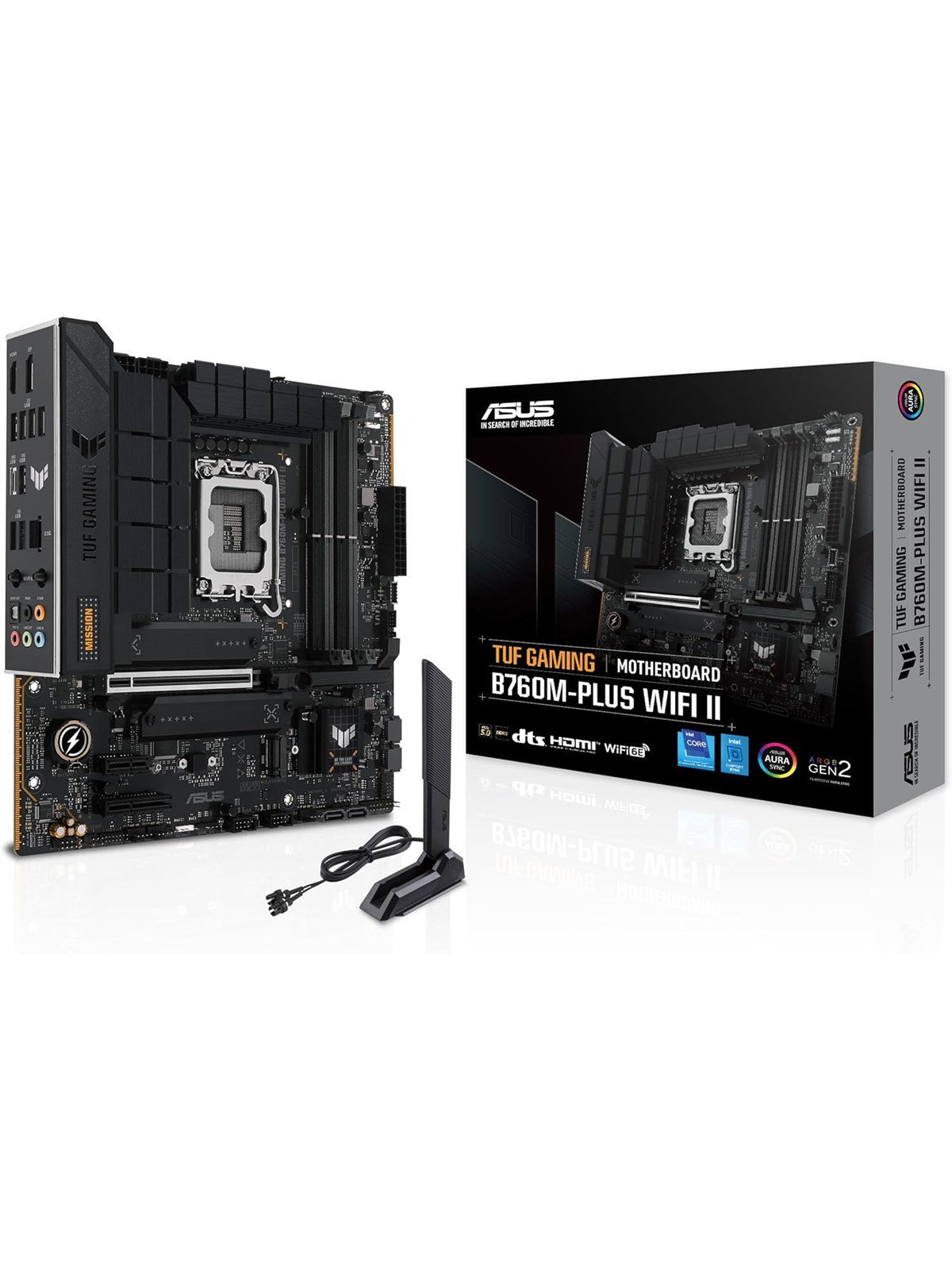 ASUS TUF GAMING B760M-PLUS WIFI II Bundkort - Intel B760 - Intel LGA1700 socket - DDR5 RAM - Micro-ATX