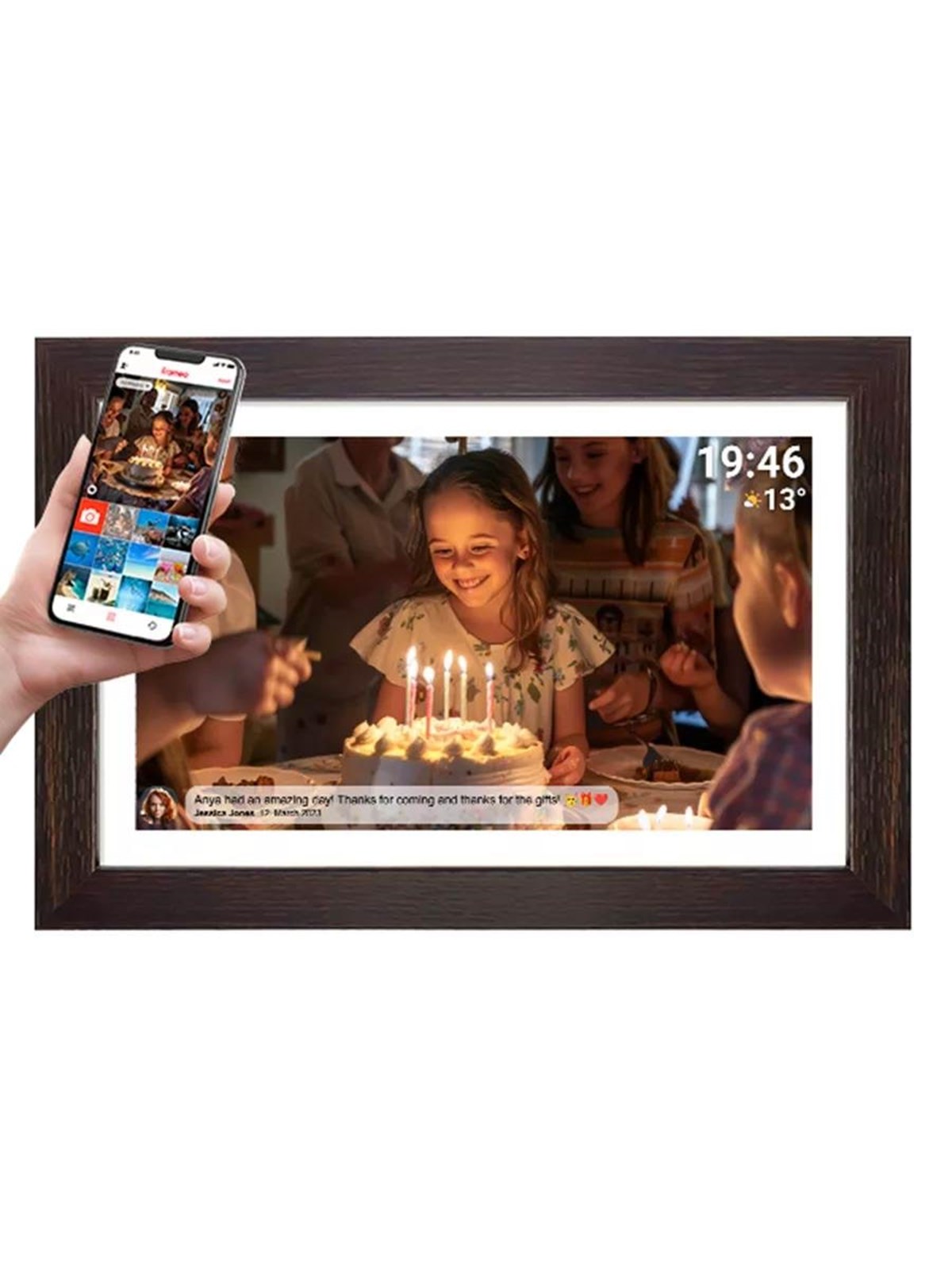 DENVER FRAMEO PFF-1543DW - Dark Wood, Digital Fotoramme