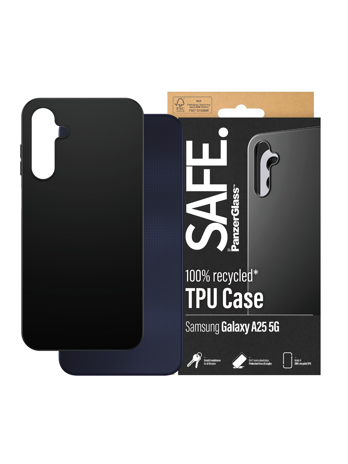 SAFE by PanzerGlass TPU Case Samsung Galaxy A25 5G | Black, Mobilcover