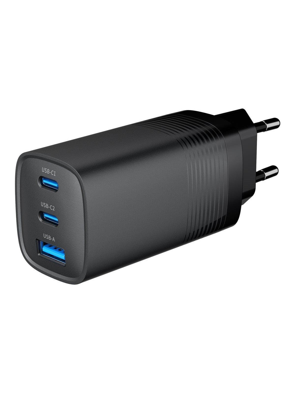 Gembird Universal GaN USB charger QC 3.0 & PD 65W 2-port - Black, Mobil Oplader