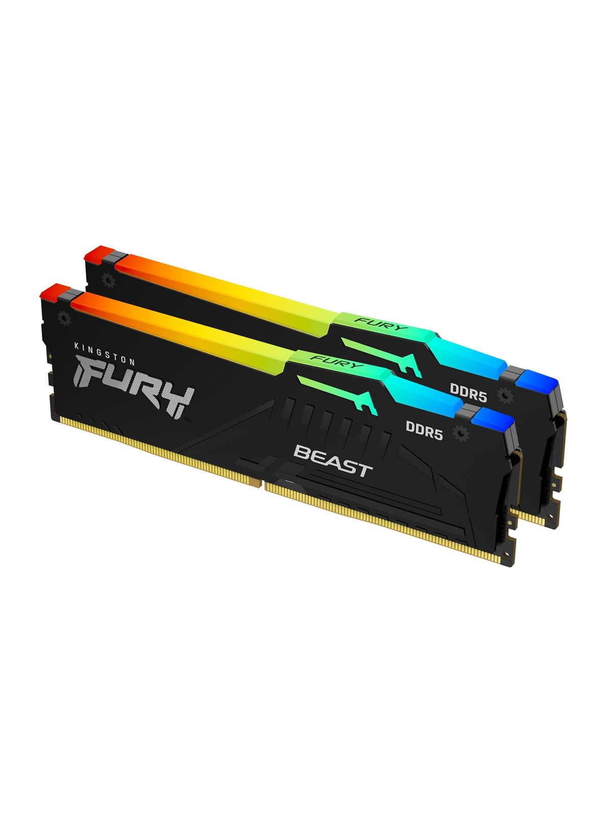 Kingston FURY Beast RGB DDR5-6000 - 32GB - CL30 - Dual Channel (2 pcs) - AMD EXPO & Intel XMP - Sort med RGB