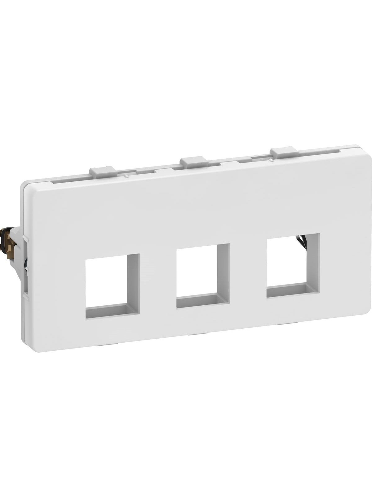 LK FUGA Dataudtag for 3x Keystone RJ45 (large), 2 modul, hvid, Lauritz Knudsen