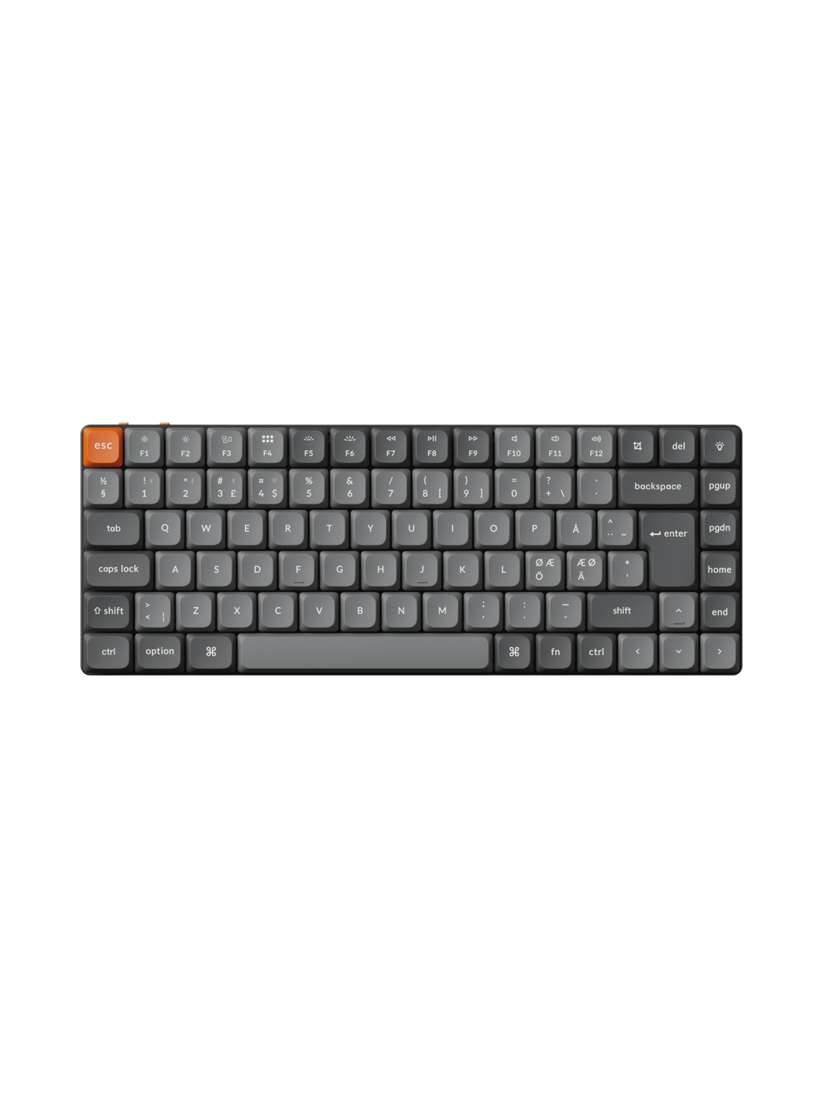 Keychron K3 Max QMK/VIA Wireless RGB Hot Swap Low Profile Red - Gaming Tastatur - Uden Numpad - Nordisk - Sort