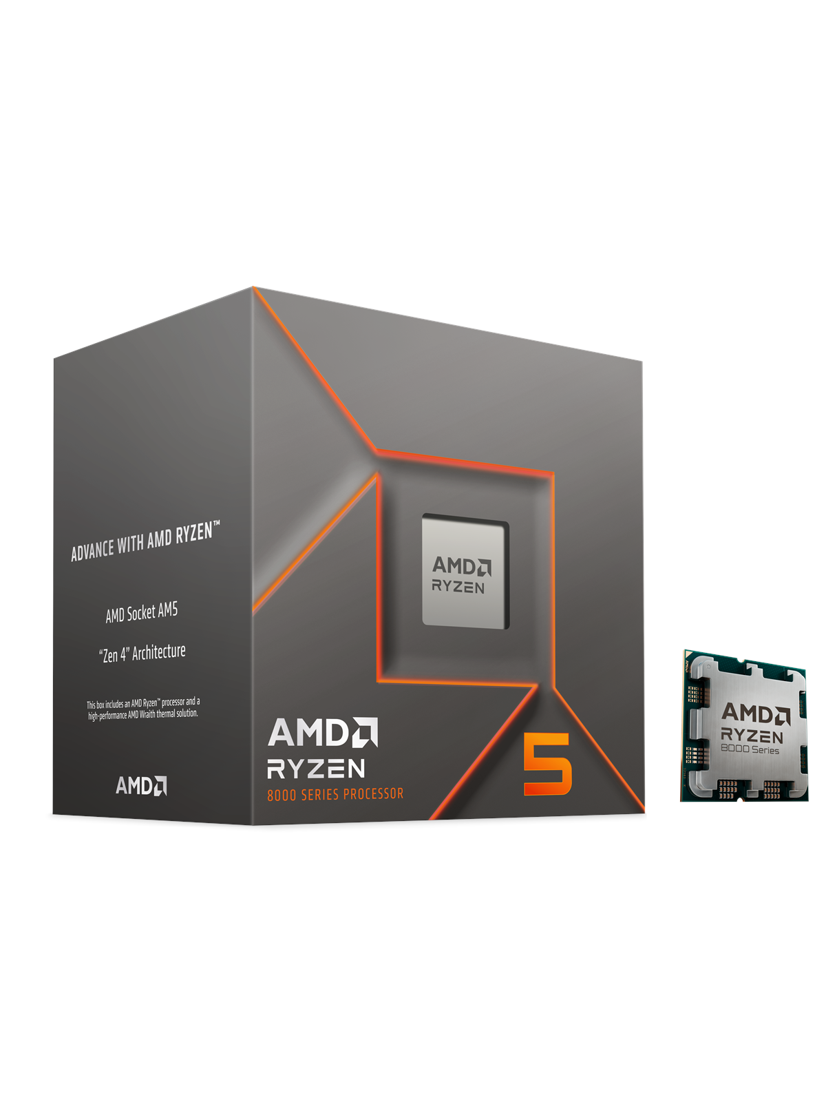 AMD Ryzen 5 8400F Wraith Stealth CPU - 6 kerner - 4.2 GHz - AMD AM5 - AMD Boxed (med køler)