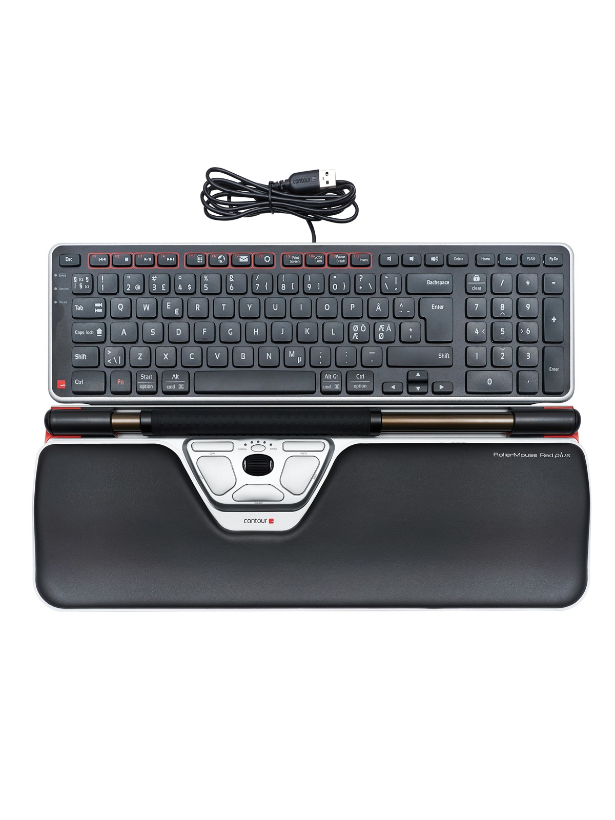Contour RollerMouse Red Plus - Central pegeenhed - 7 knapper - Sølv, Mus