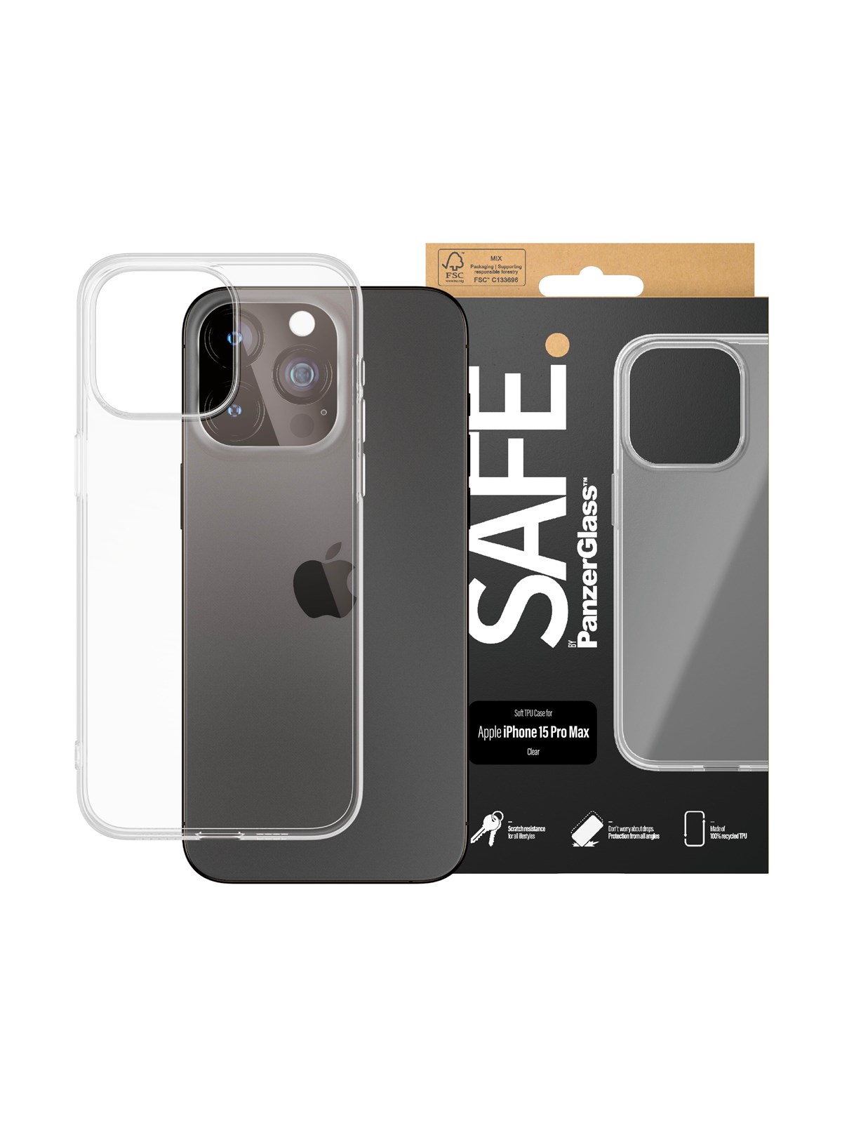 SAFE by PanzerGlass TPU Case iPhone 15 Pro Max, Mobilcover