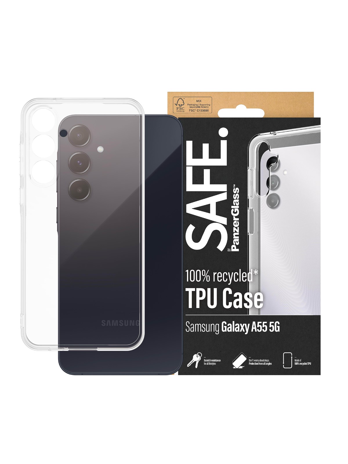 SAFE by PanzerGlass TPU Case Samsung Galaxy A55 5G | Transparent, Mobilcover