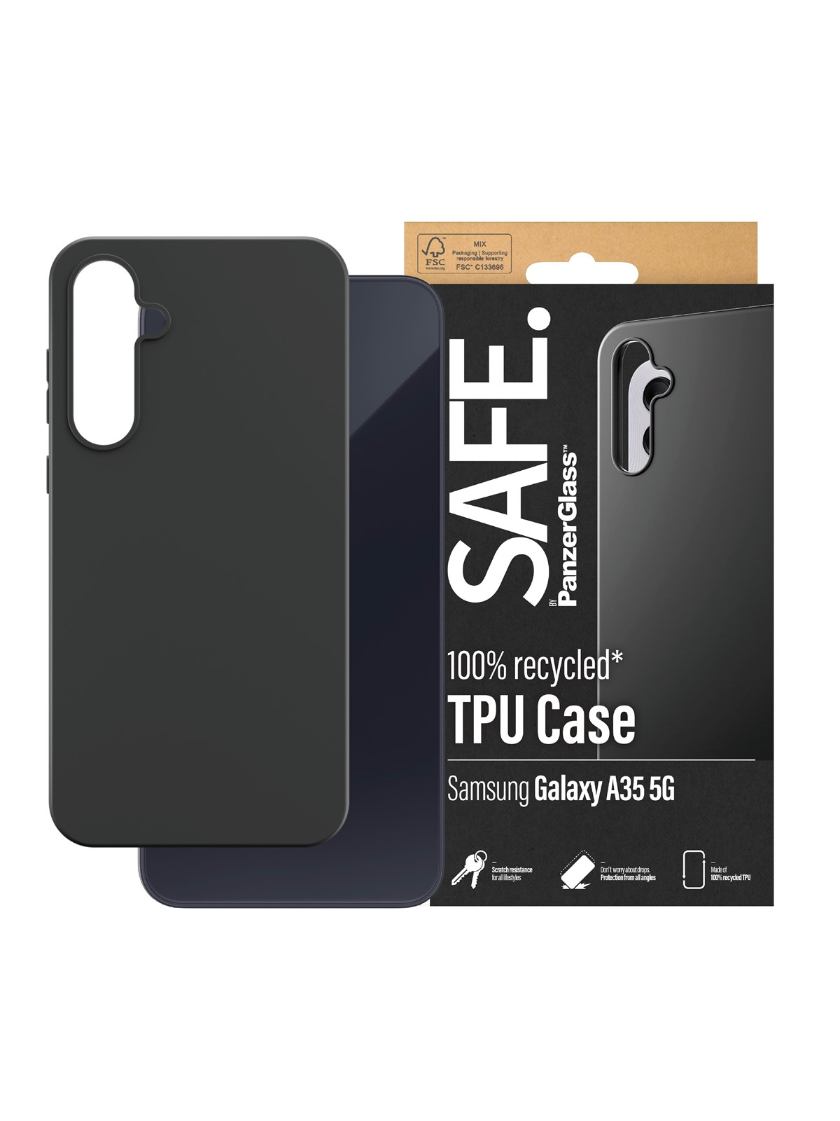SAFE by PanzerGlass TPU Case Samsung Galaxy A35 5G | Black, Mobilcover