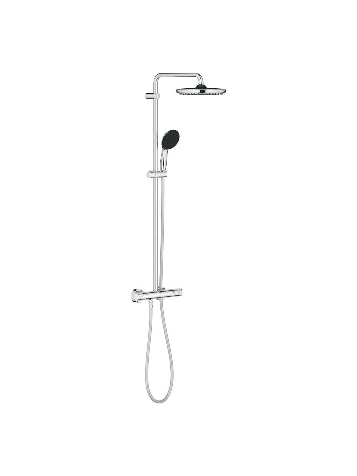 Grohe Vitalio Start 250 brusesystem med termostat til væg 8,5l, krom, Bruser