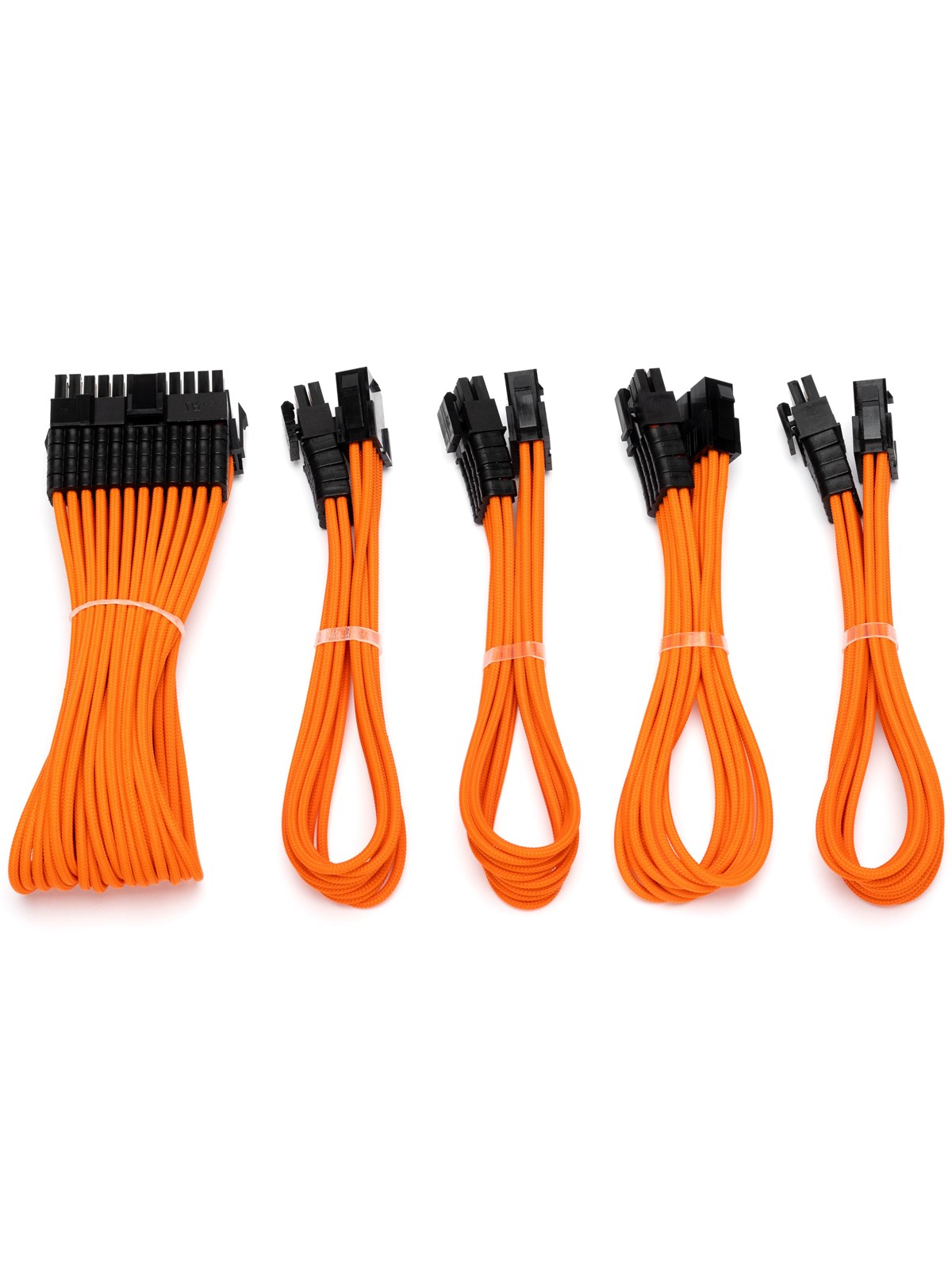 DUTZO Sleeved strøm forlængerkabel kit (v2) - Orange, Strømkabel