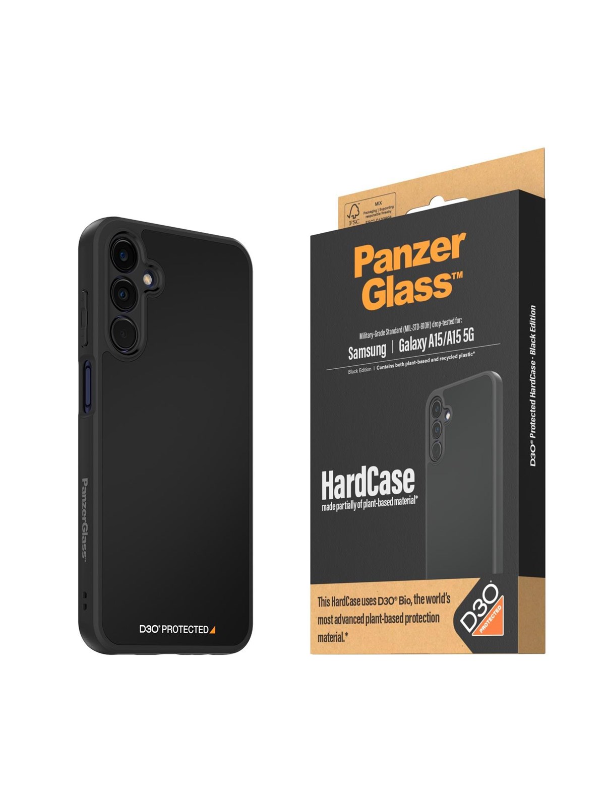PanzerGlass HardCase with D3O Samsung Galaxy A15 | A15 5G | Black, Mobilcover
