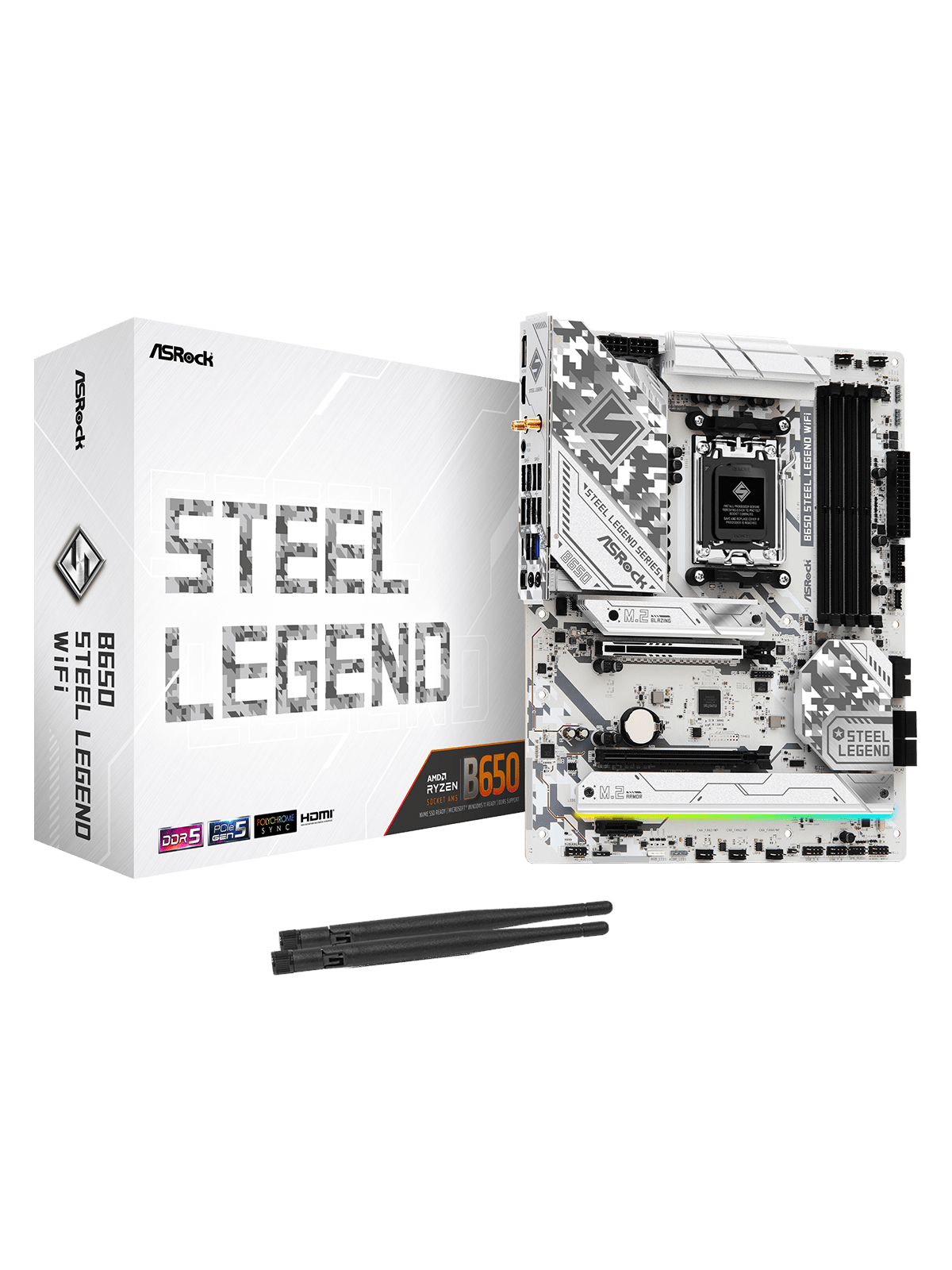ASRock B650 STEEL LEGEND WIFI Bundkort - AMD B650 - AMD AM5 socket - DDR5 RAM - ATX