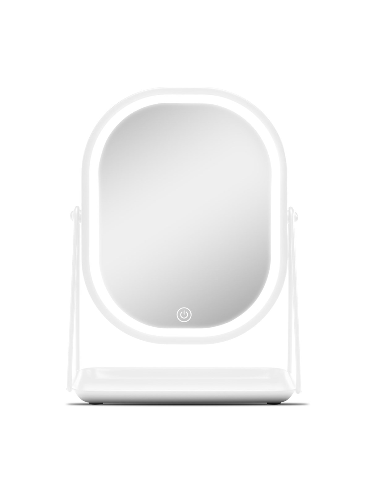 Gillian Jones Mirror With LED Light and Tray - White, Makeupspejl