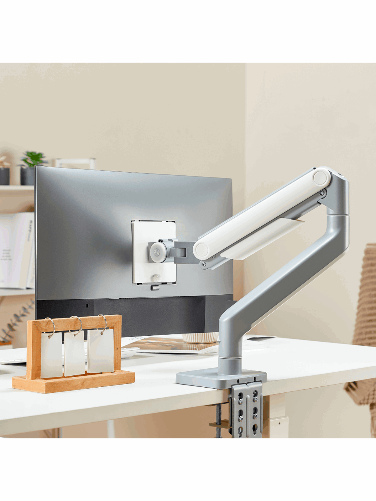 Alterzone Arm Momentum Heavy-duty Enkelt Monitor Arm, Sølv, Skærmholder