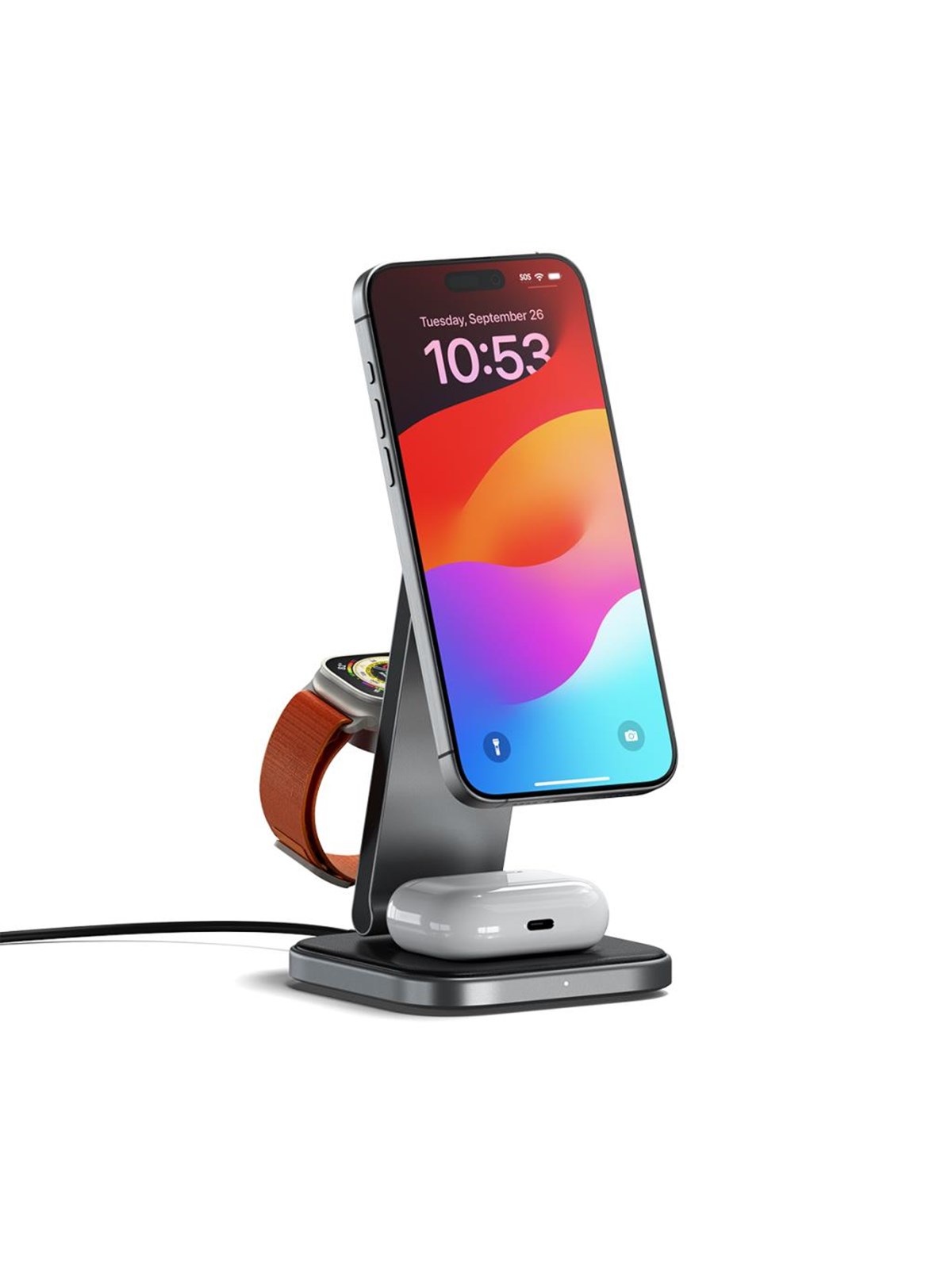 Satechi 3-in-1 Foldable Qi2 Charging Stand, Mobil Oplader