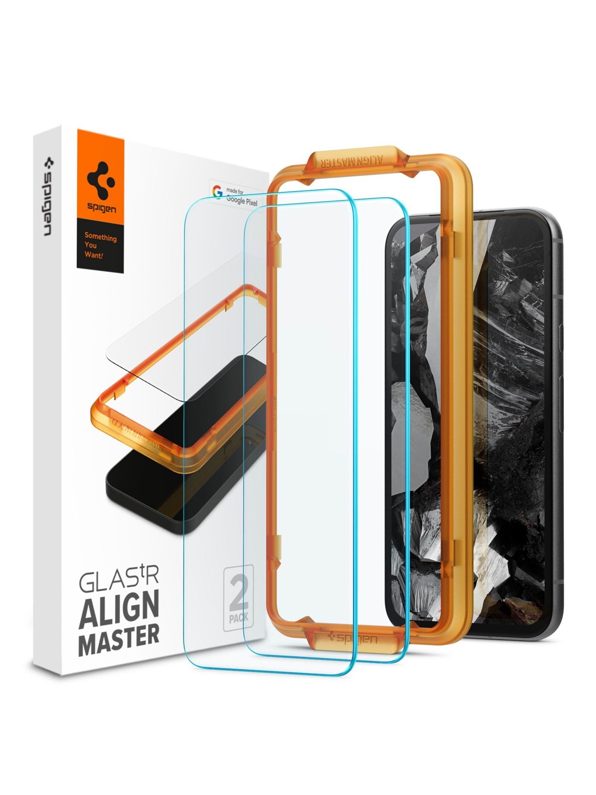 Spigen Glass tR AlignMaster 2 Pack - Google Pixel 8a, Beskyttelsesglas