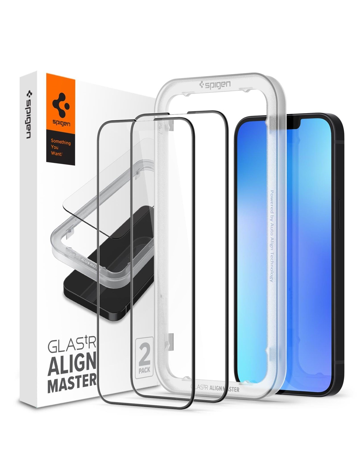 Spigen tR Align Master 2 Pack - FC black -iPhone16e/14/13/13 Pro, Beskyttelsesglas