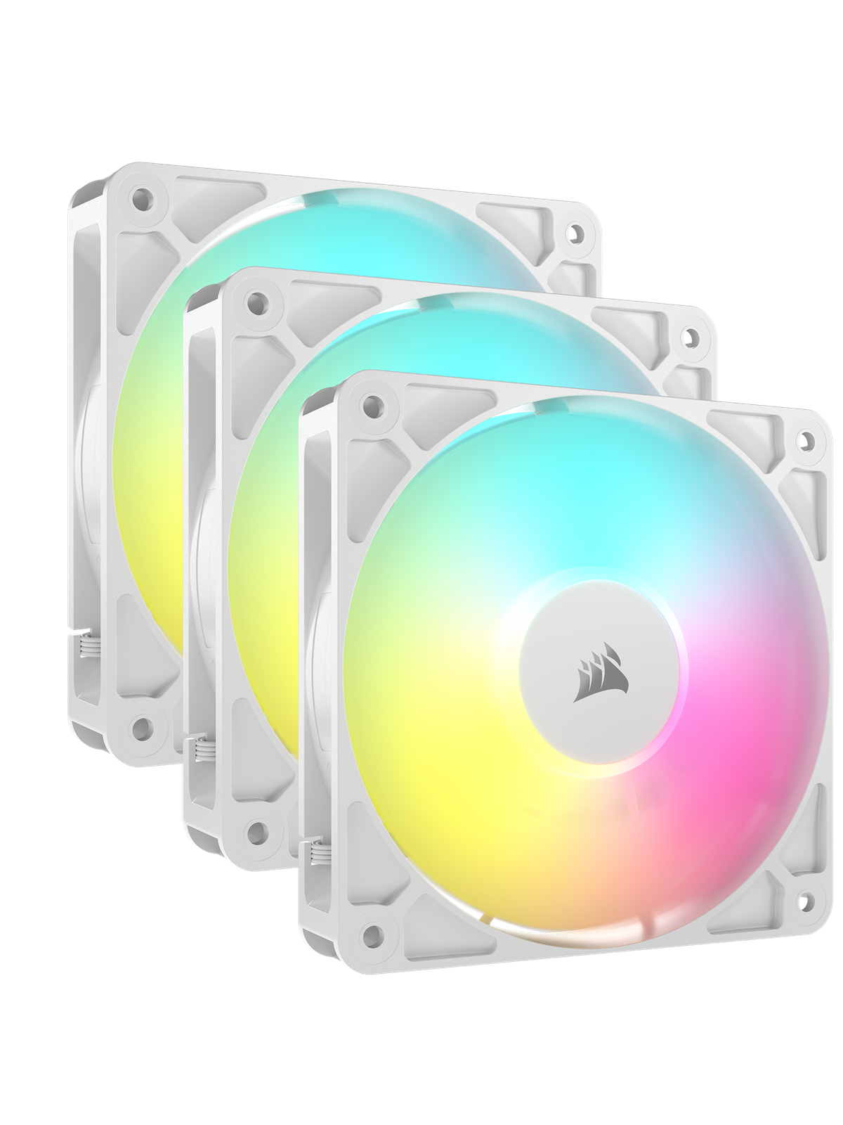 Corsair RS120 ARGB 3-pack - Kabinet køler - 120mm - Hvid med RGB - 36 dBA