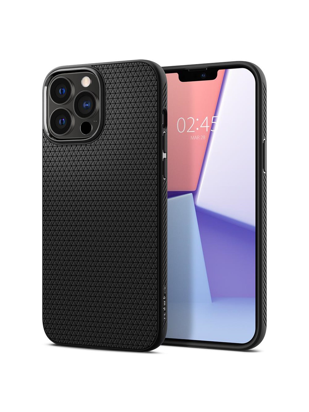 Spigen Liquid Air - matte black - iPhone 13 Pro, Mobilcover