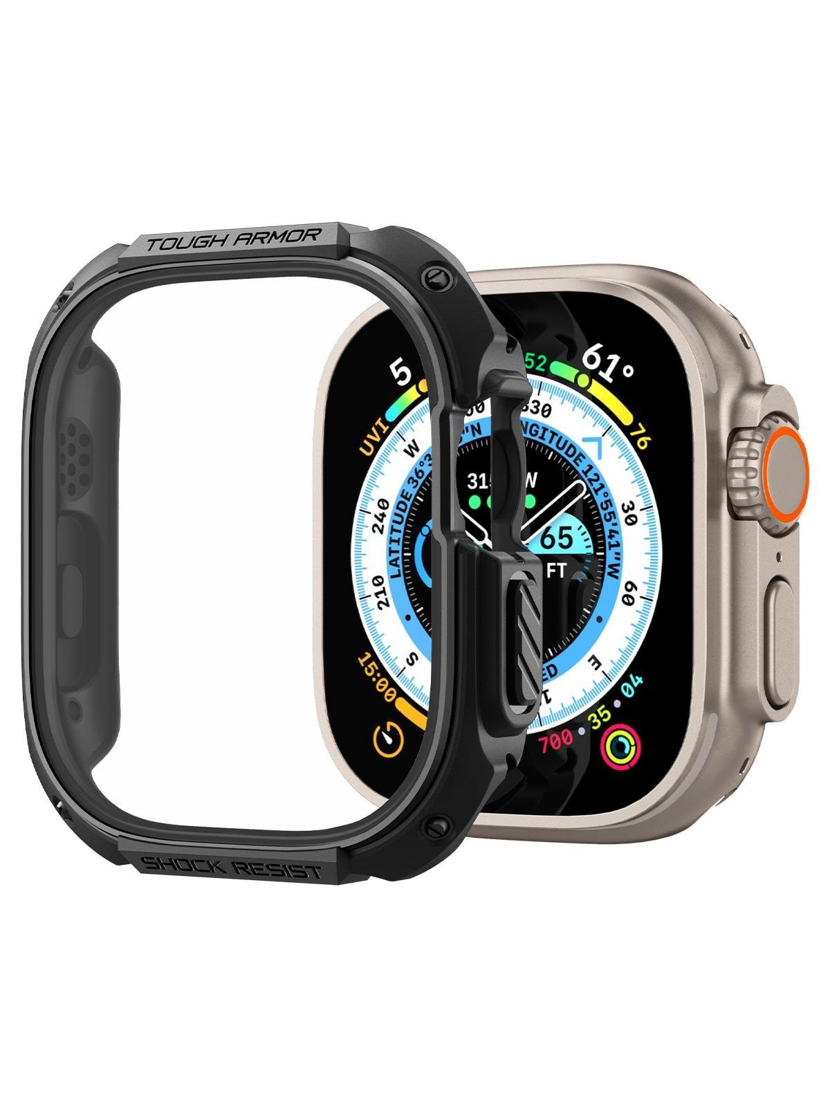Spigen Tough Armor - black - Apple Watch Ultra 3/2/1, Smartwatch Tilbehør