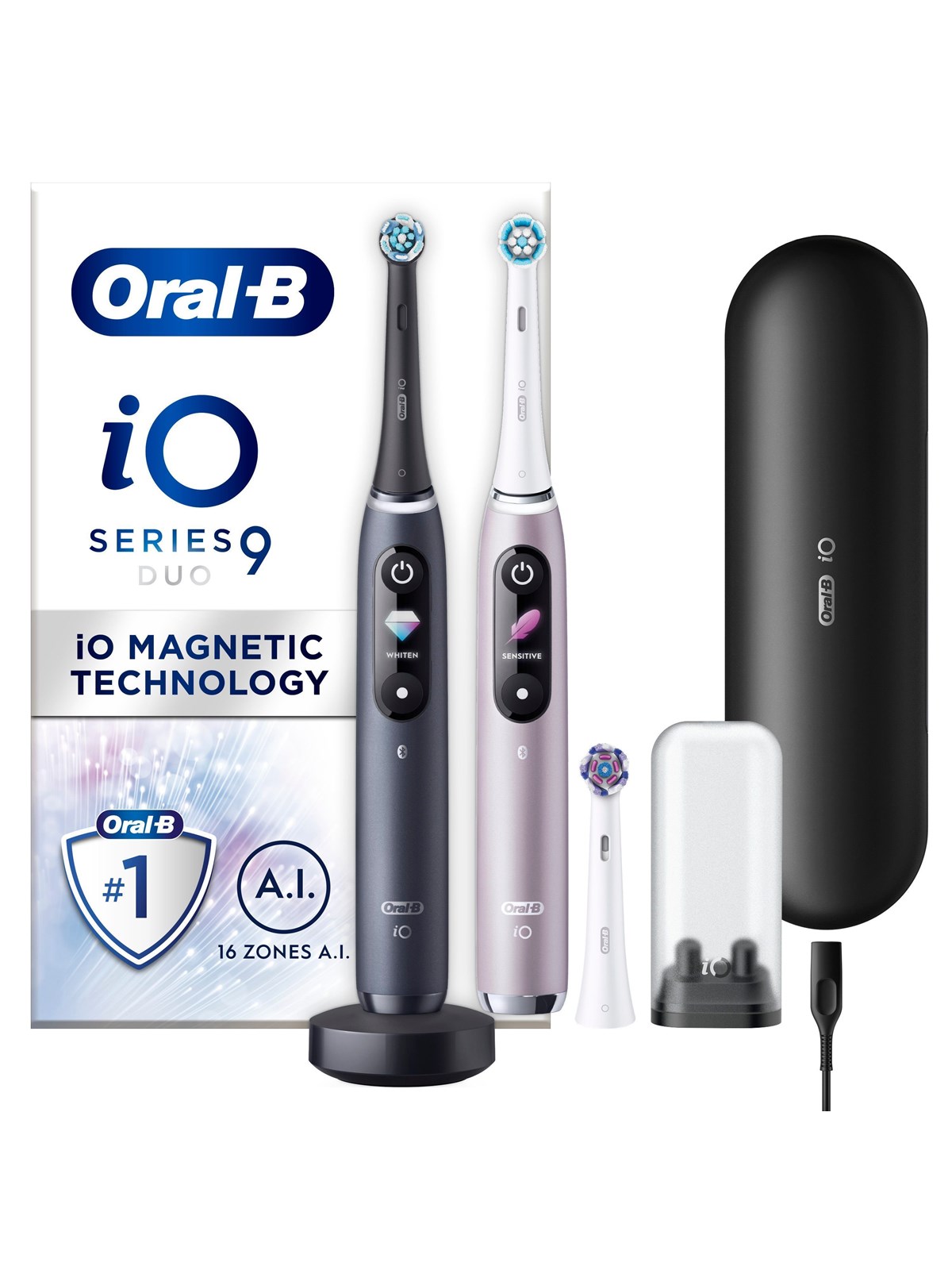 Oral-B Eltandbørste iO9 Duo Black Onyx / Rose Quartz, El Tandbørste