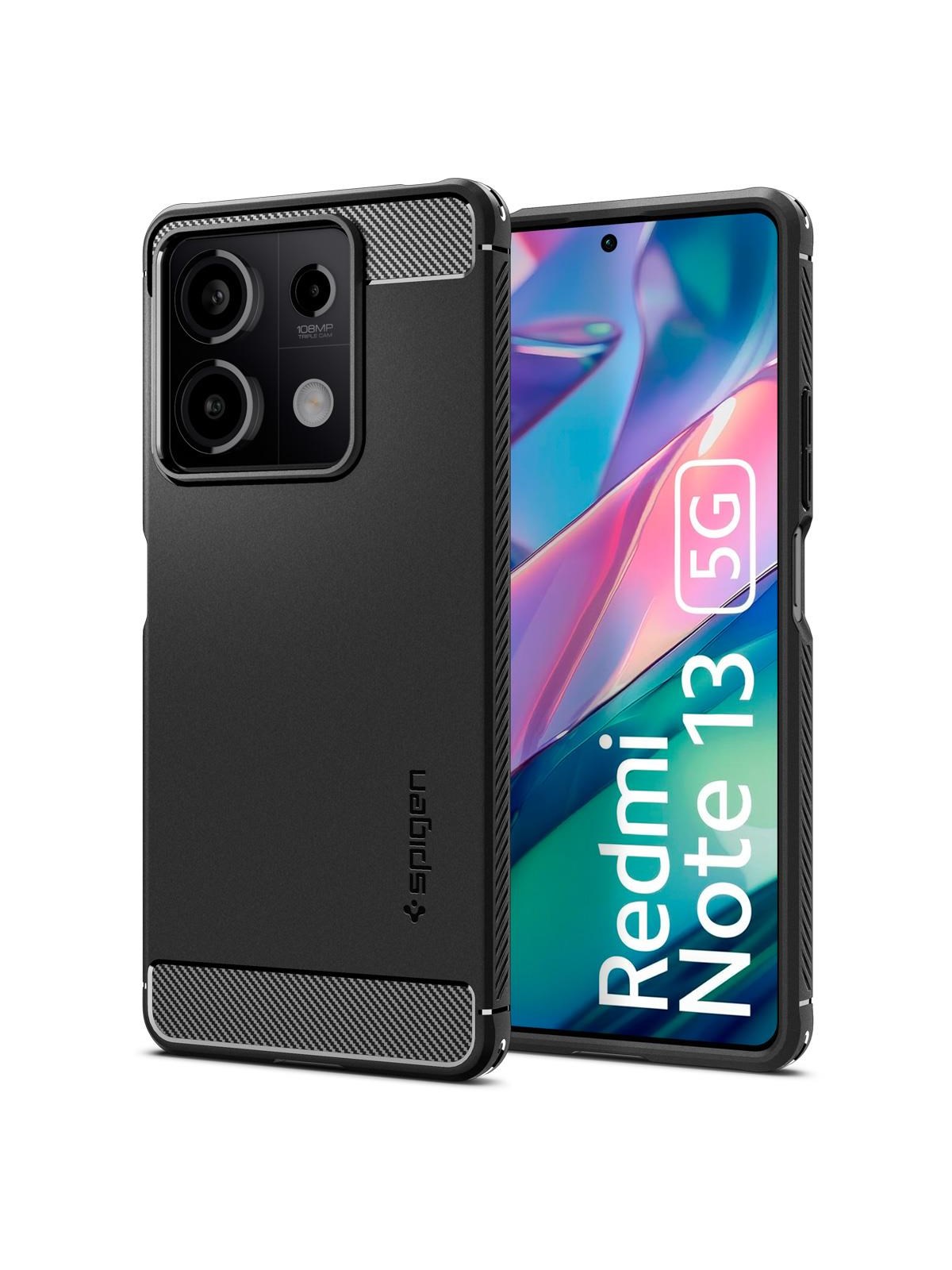 Spigen Rugged Armor - matte black - Xiaomi Redmi Note 13 5G, Mobilcover