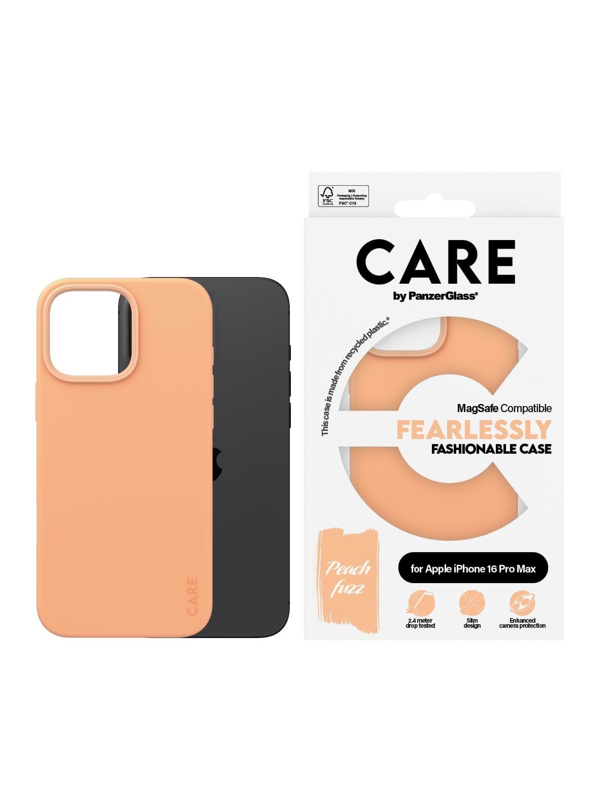 CARE by PanzerGlass Case Fashion Peachy MagSafe iPhone 16 Pro Max, Mobilcover