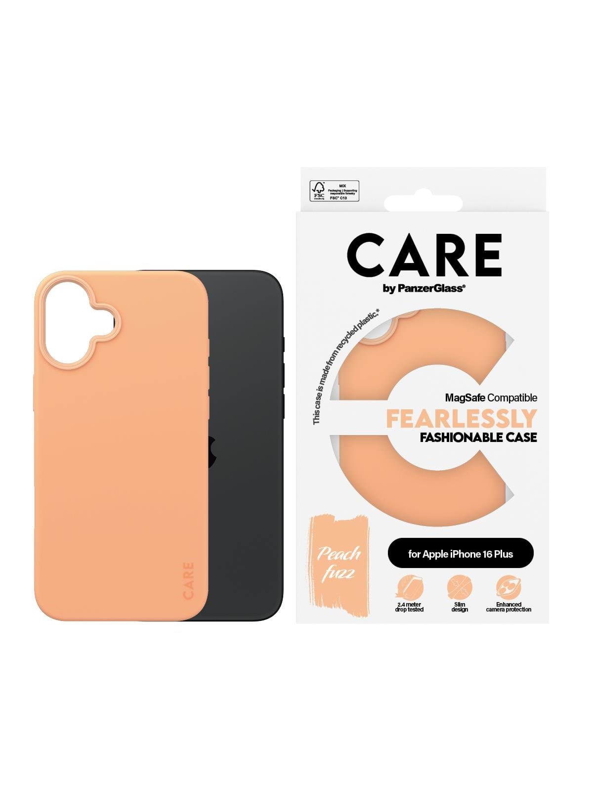 CARE by PanzerGlass Case Fashion Peachy MagSafe iPhone 16 Plus, Mobilcover
