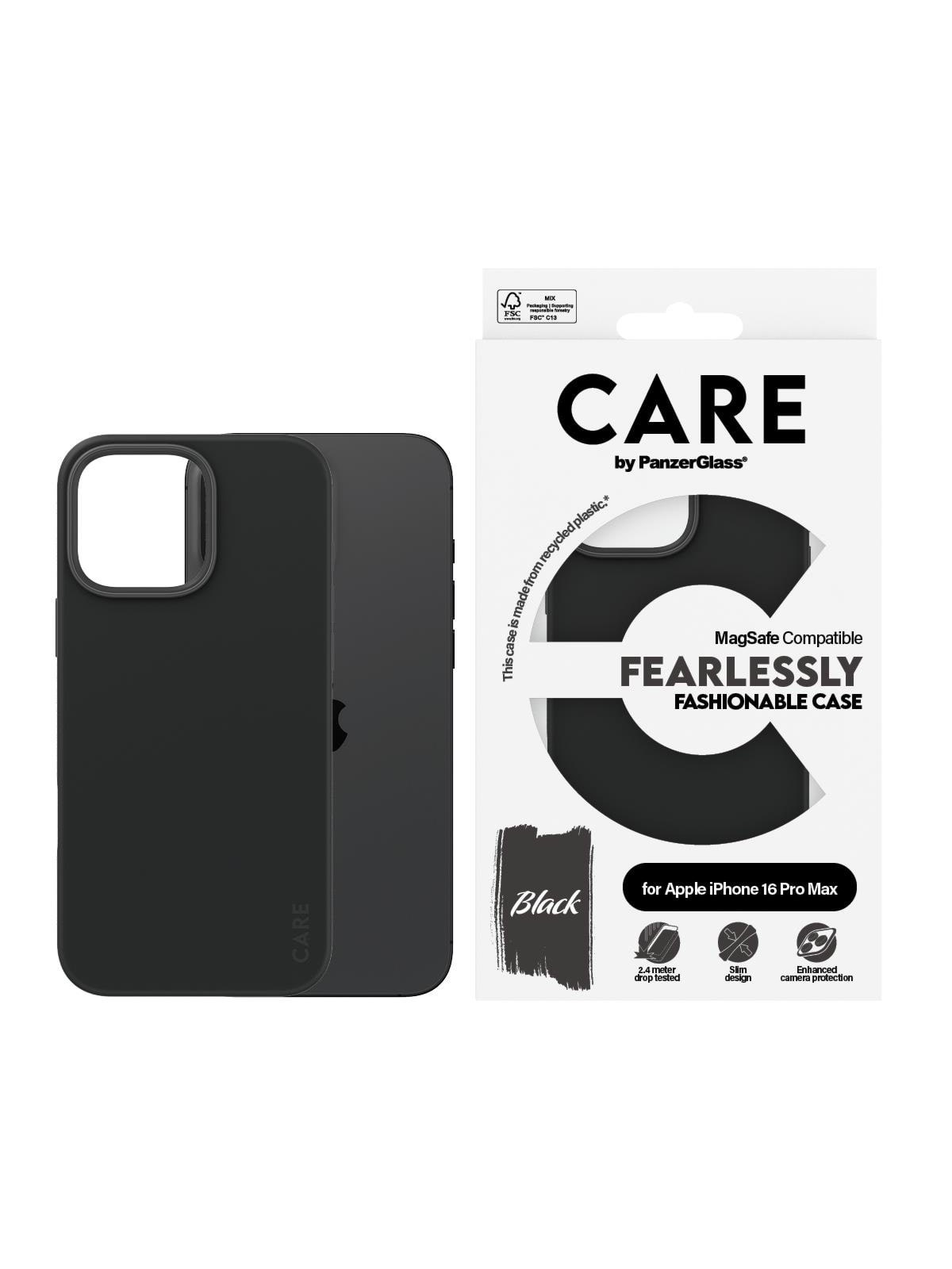 CARE by PanzerGlass Case Fashion Black MagSafe iPhone 16 Pro Max, Mobilcover