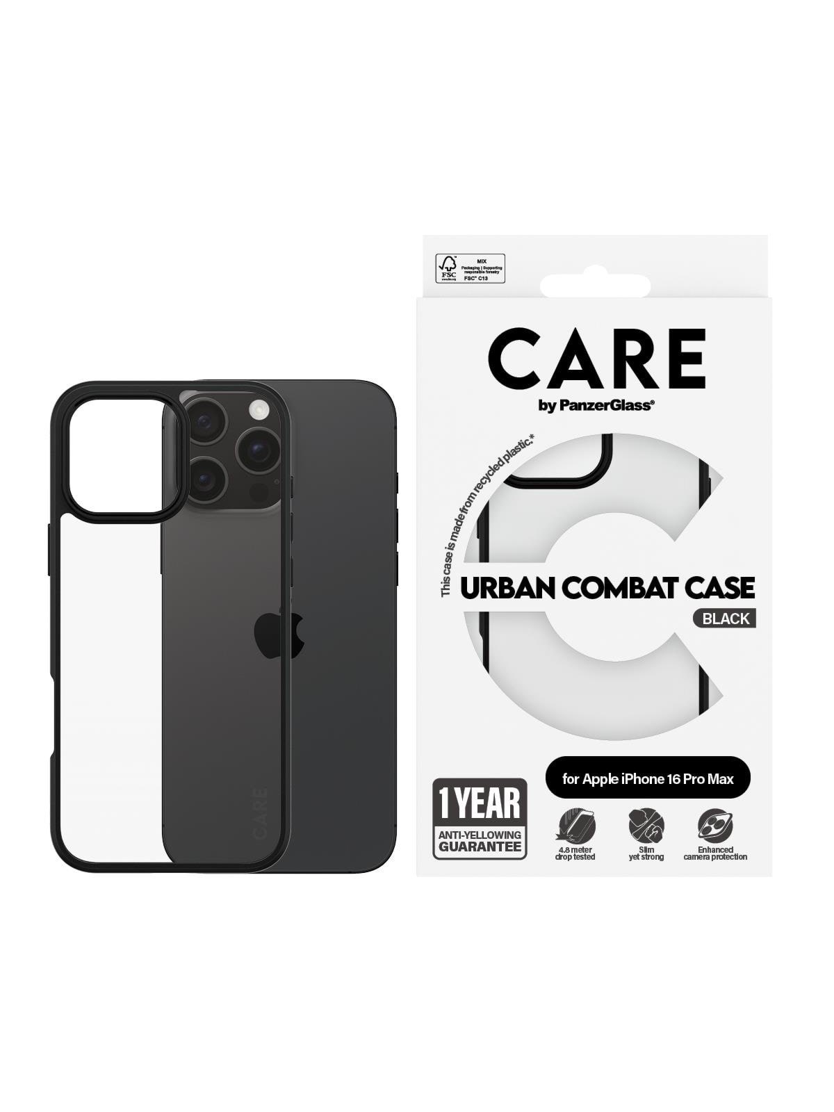 CARE by PanzerGlass Case Flagship Urban Combat iPhone 16 Pro Max, Mobilcover
