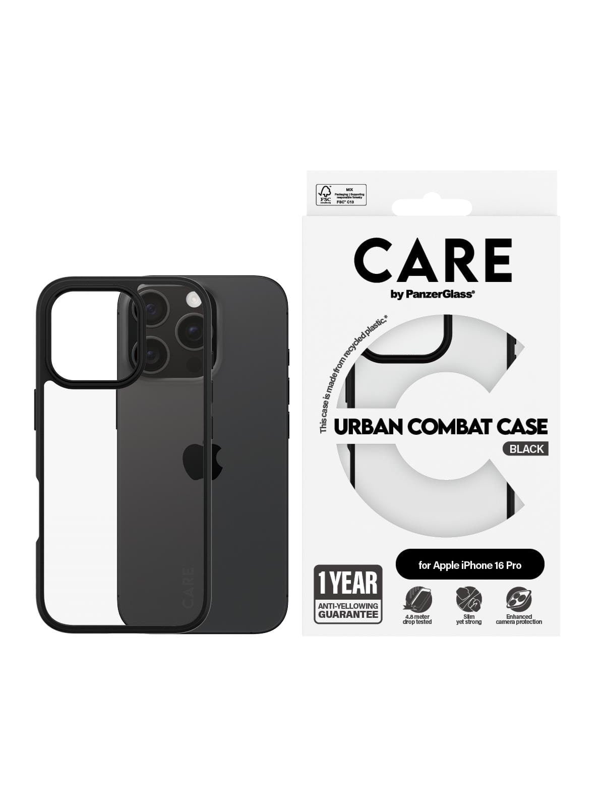CARE by PanzerGlass Case Flagship Urban Combat iPhone 16 Pro, Mobilcover