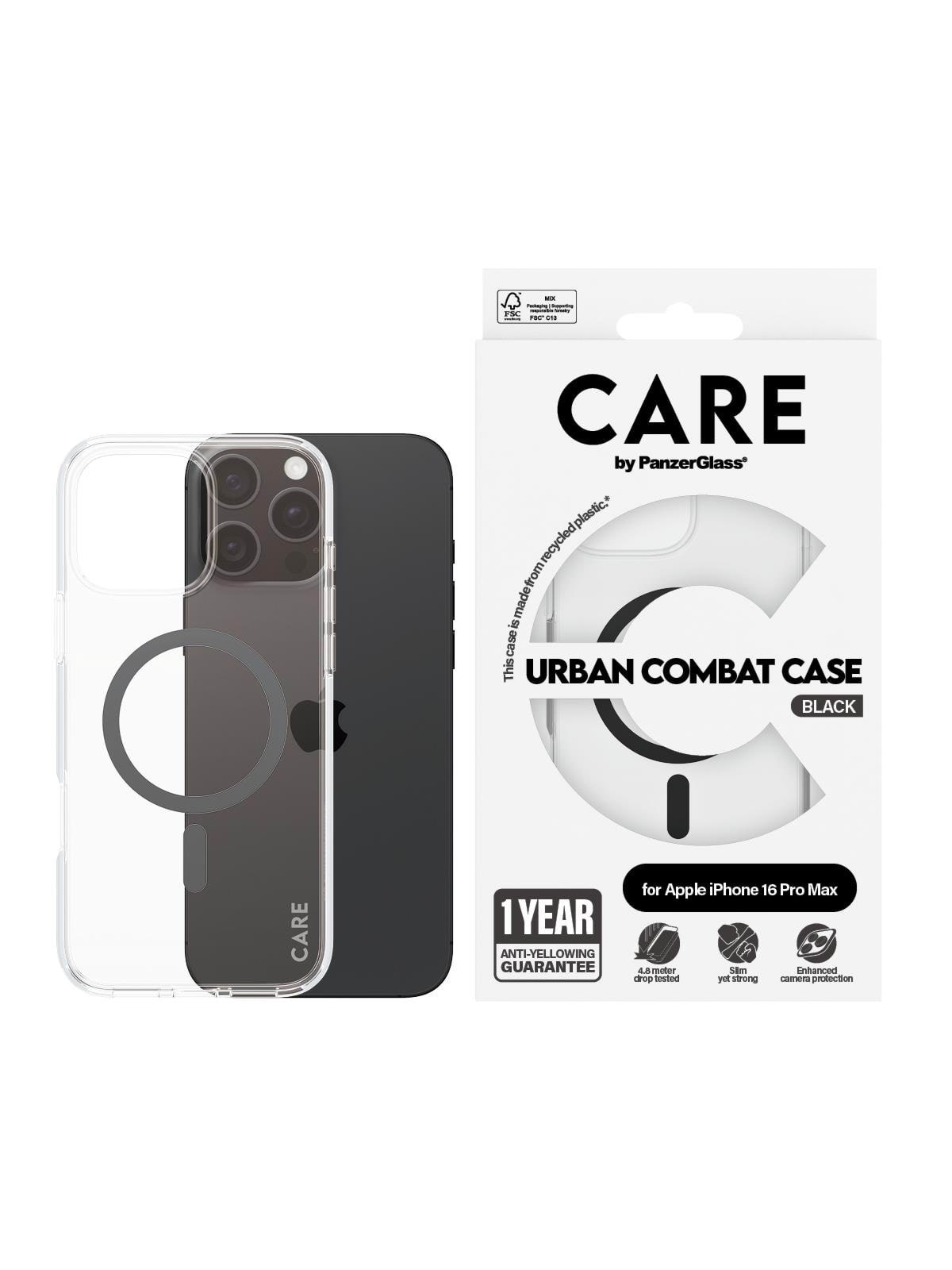 CARE by PanzerGlass Case Flagship Black MagSafe iPhone 16 Pro Max, Mobilcover