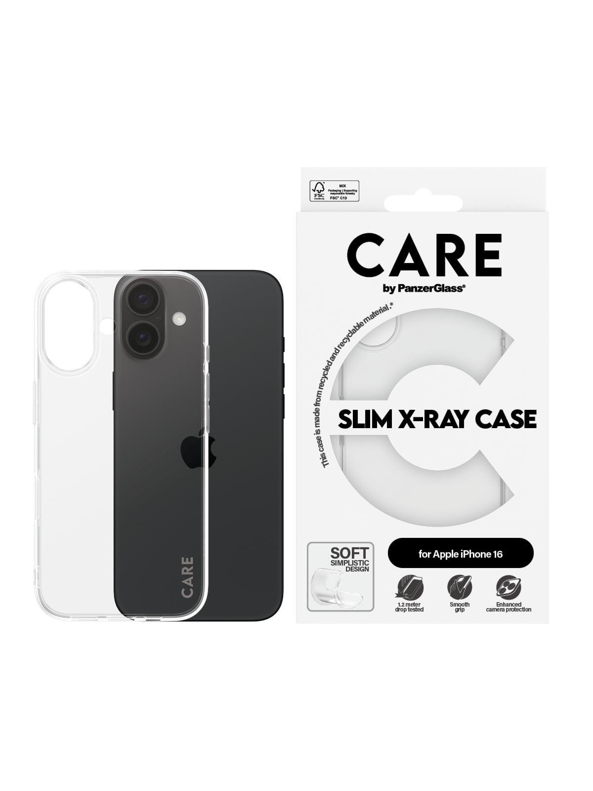 CARE by PanzerGlass Case Fashion X-Ray Soft Basic iPhone 16, Mobilcover