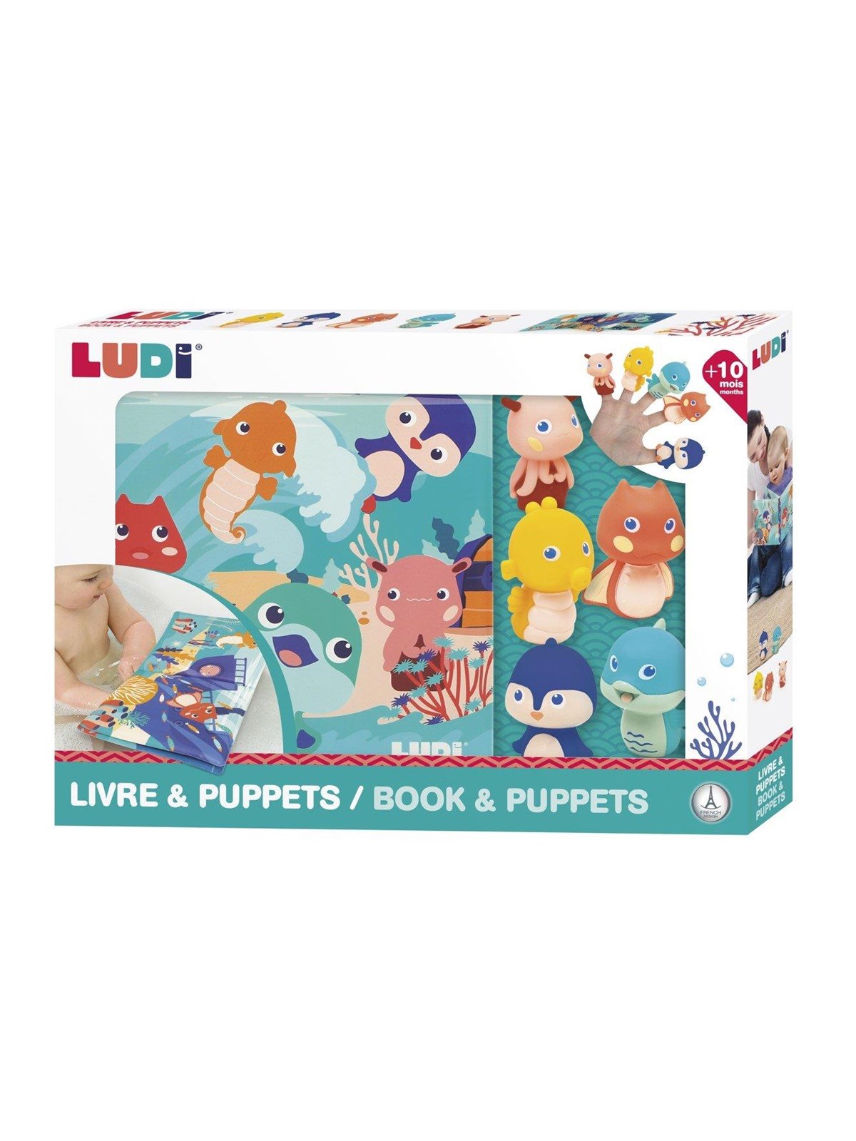 LUDI - Bath book and Finger figures, Babylegetøj